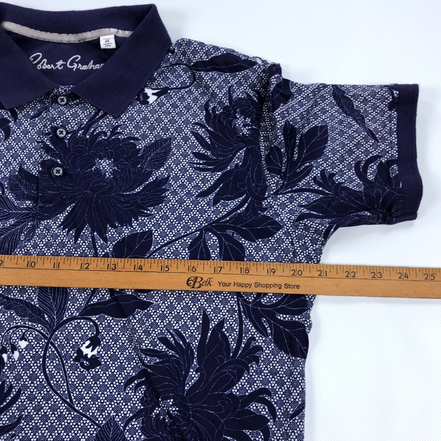 Robert Graham Robert Graham Polo Shirt Men M Floral Tropical Blue Short Sleeve Knit Cotton Golf Tennis Activewear Casual Stylish Crown Sport Network Size US M / EU 48-50 / 2 - 6 Thumbnail