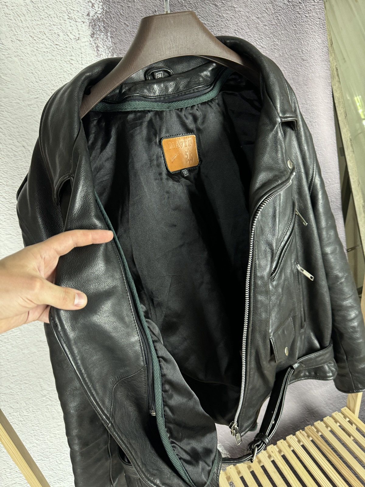 Vintage Mavip Leder Vintage Motorcycle Heavy Leather Black jacket Size US XXL / EU 58 / 5 - 18 Thumbnail