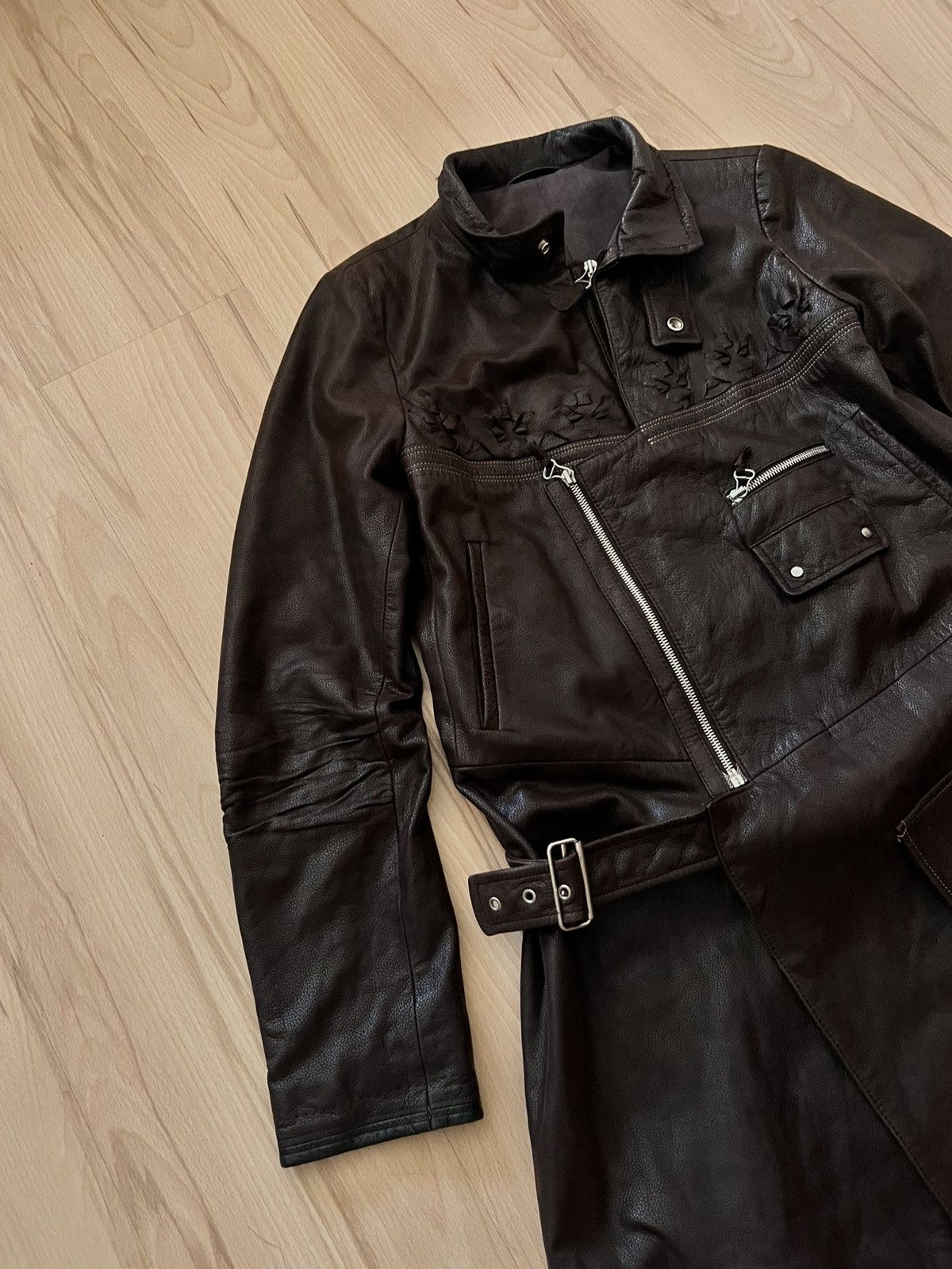 Marithe + Francois Girbaud RARE Marithe Francois Girbaud Leather Trench Coat Jacket Size M / US 6-8 / IT 42-44 - 3 Thumbnail