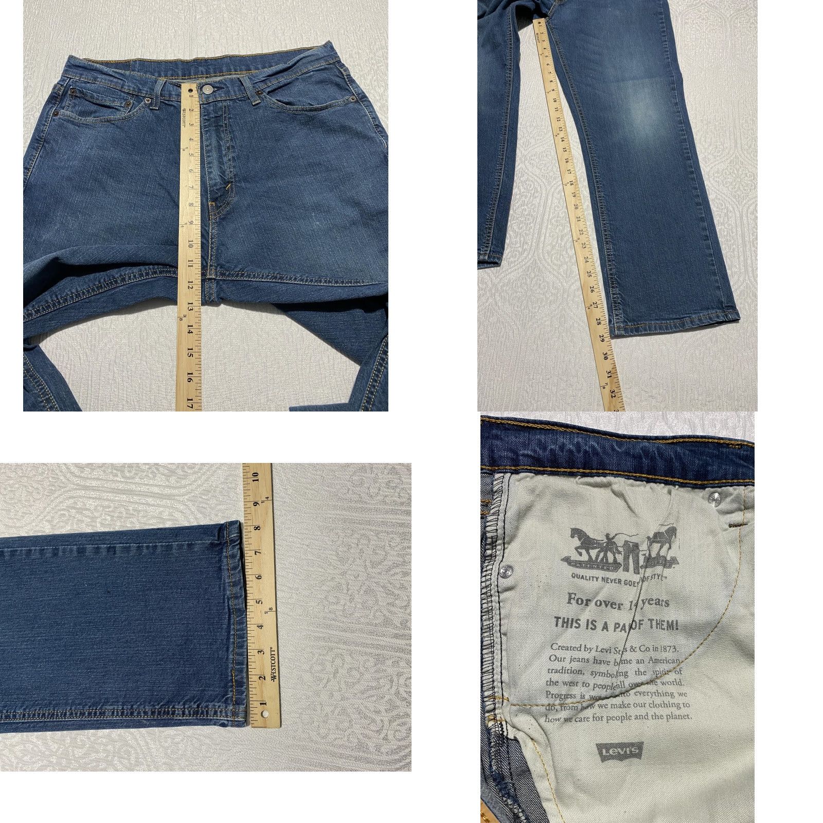 Levi's Levis 541 Jeans Mens 36x30 Blue Medium Wash Straight Leg Comfort Fit Denim Size US 36 / EU 52 - 8 Thumbnail