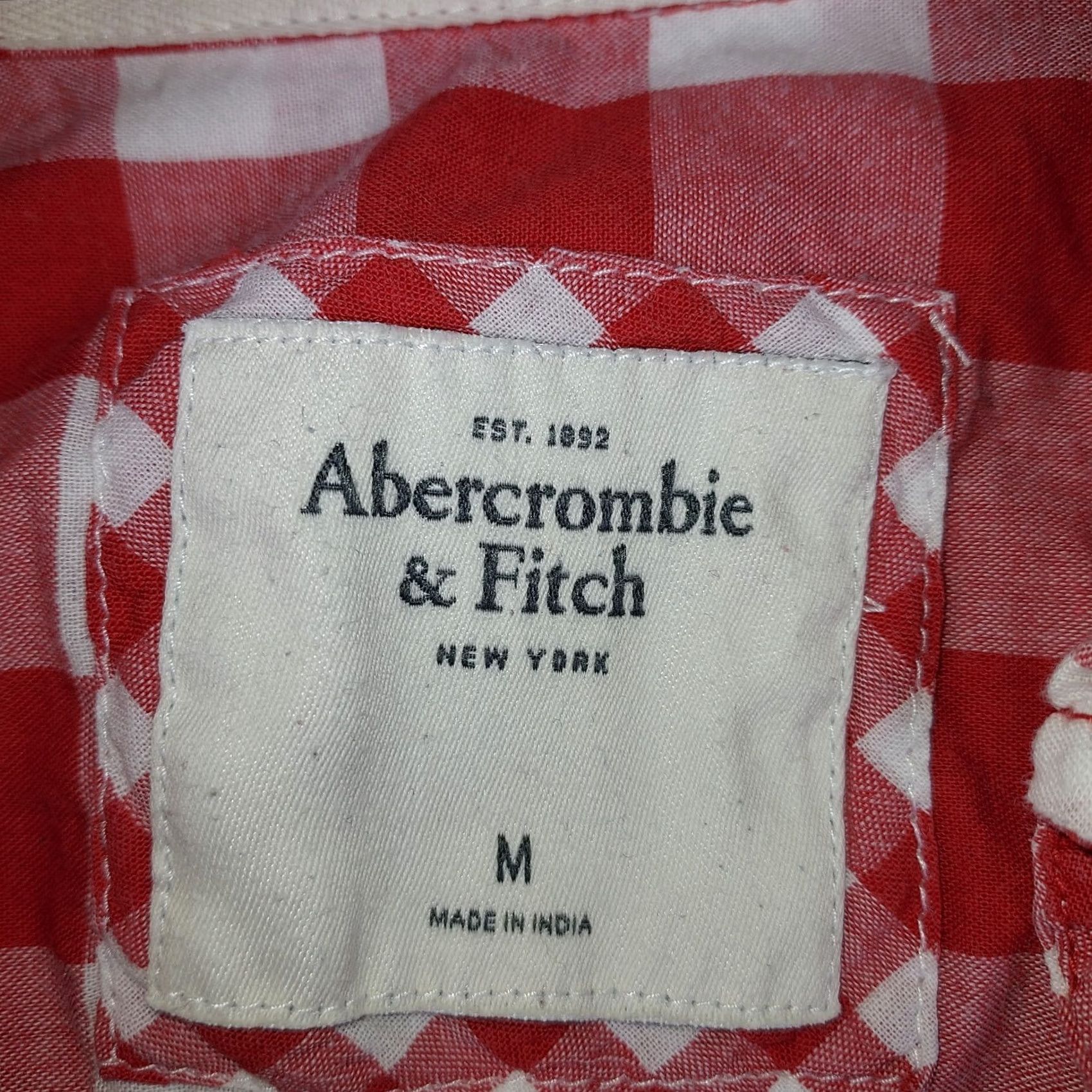 Abercrombie & Fitch Abercrombie & Fitch Womens M Button Up Shirt Red White Gingham Long Sleeve Button Up Shirt Size M / US 6-8 / IT 42-44 - 5 Thumbnail