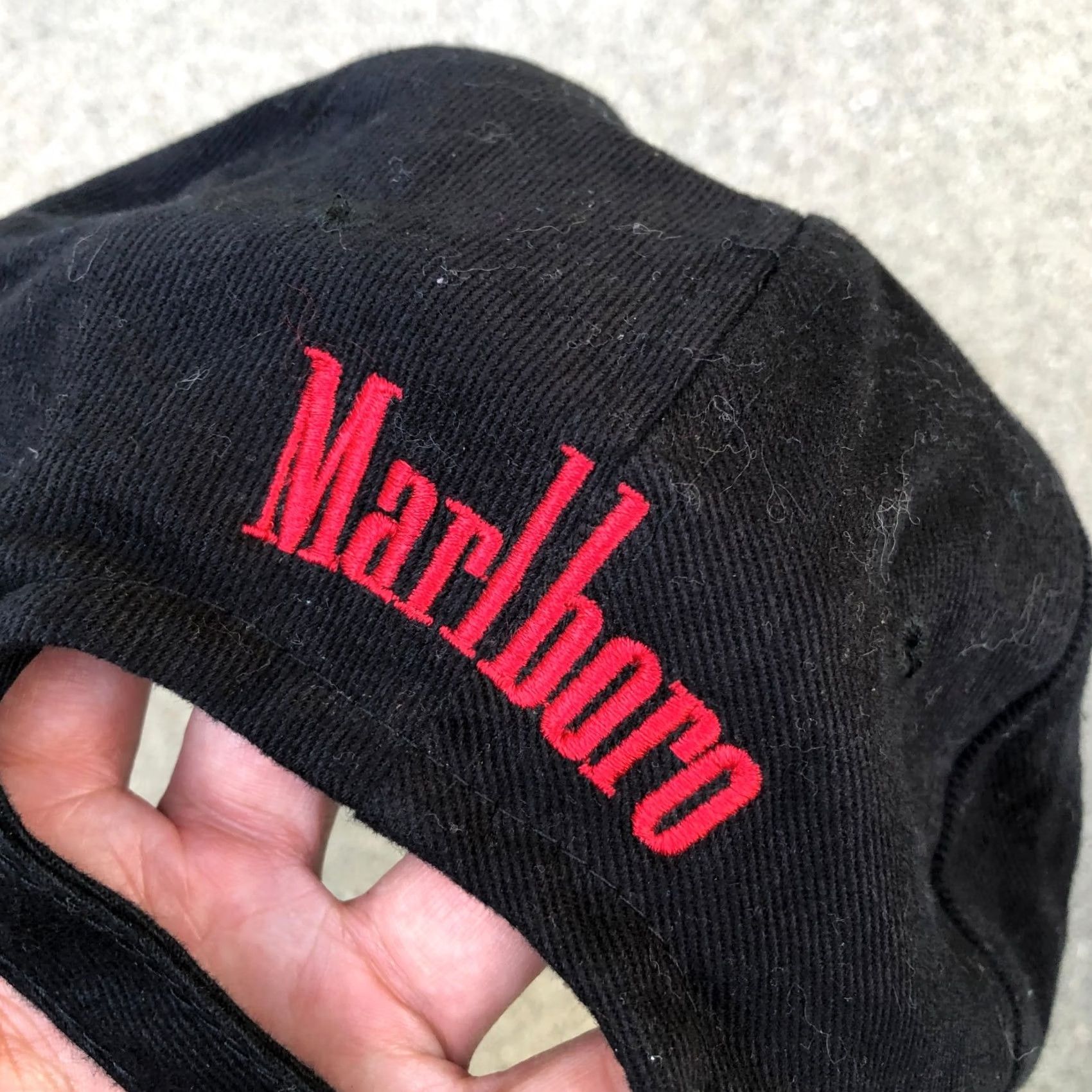 Marlboro VINTAGE Marlboro Tobacco Retro Hat Men Black Adjustable Cap Low Profile Baseball Cap One Size Mens Black Size ONE SIZE - 3 Thumbnail