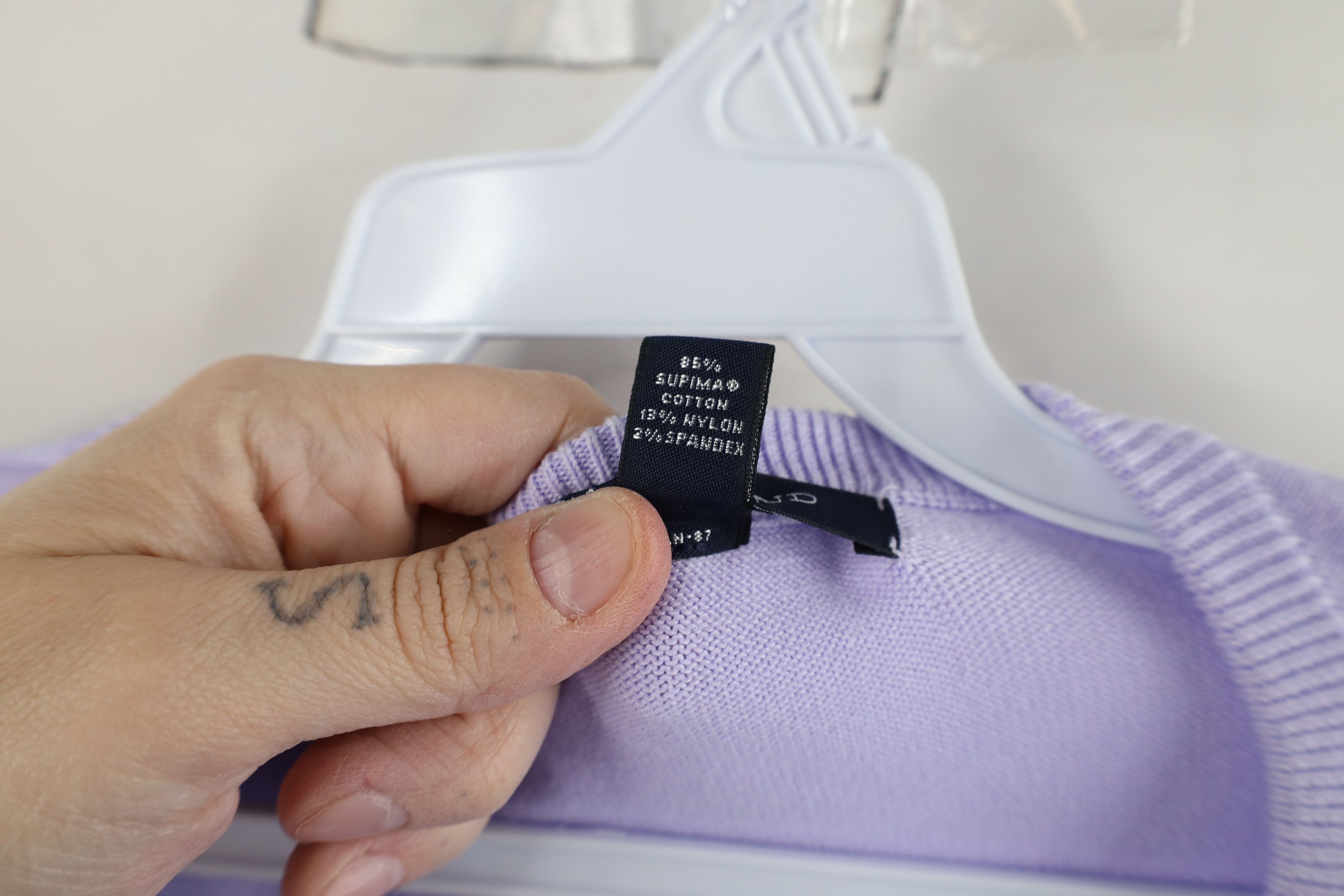 Lands' End × Vintage Vintage Lands End Cotton 3/4 Sleeve Cardigan Sweater Lilac Size 3XL / US 20-22 - 10 Thumbnail