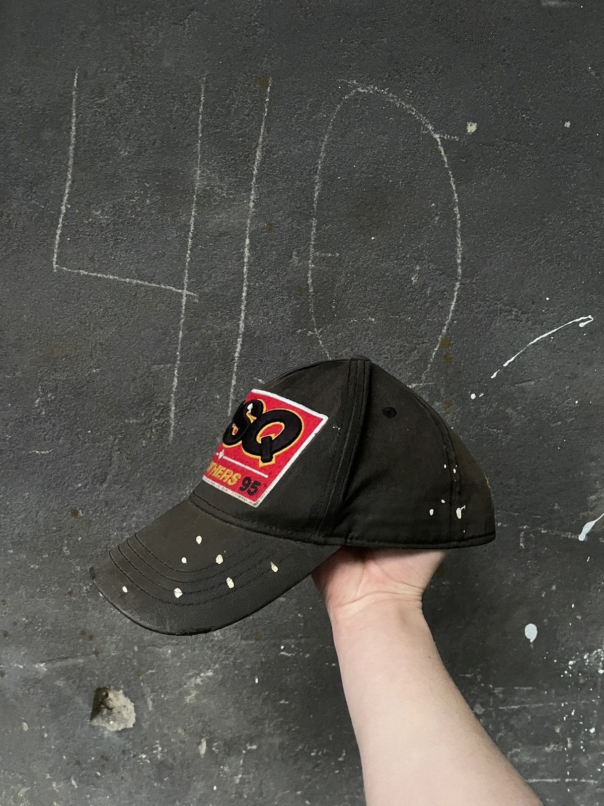 Dsquared2 Dsquared2 “64BROTHERS95” Brown Cap Fade Wax Distressed Hat Size ONE SIZE - 4 Thumbnail