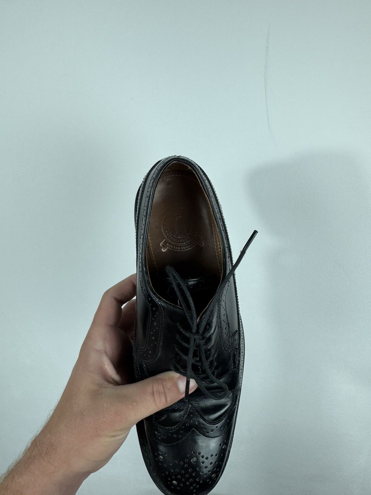 Other Vintage Black Leather Wingtip Brogue Oxford Shoes US 7 EU 40 Size US 7 / EU 40 - 15 Thumbnail