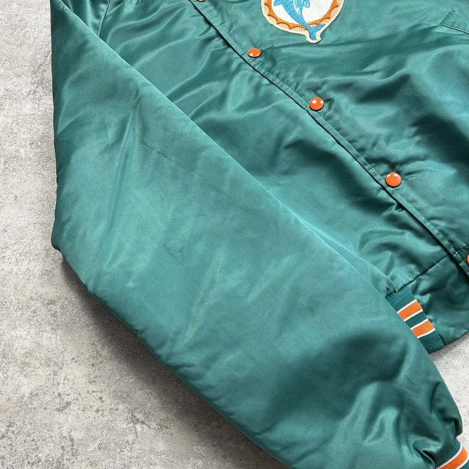 Chalk Line × NFL × Vintage MIAMI DOLPHINS CHALK LINE SATIN JACKET BOMBER SPELL OUT Size US M / EU 48-50 / 2 - 8 Thumbnail