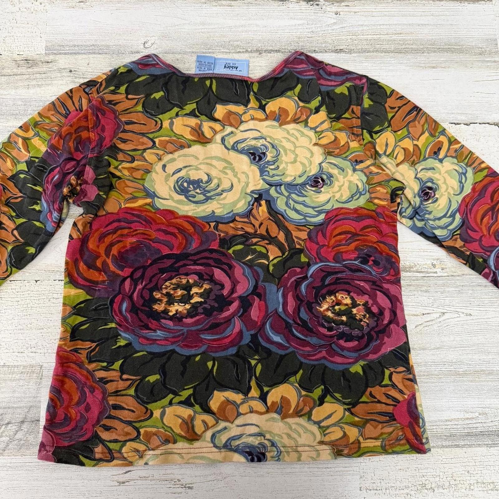 Designer Jane Ashley 90s floral print top with sequins Size S / US 4 / IT 40 - 2 Thumbnail