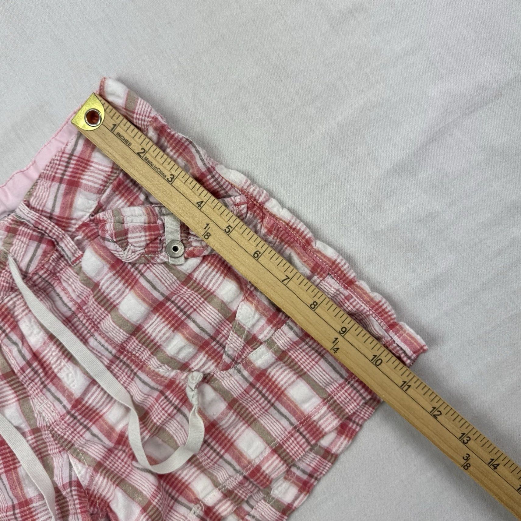 Vintage VINTAGE Union Bay Shorts Womens 5 Khaki Hipster Y2K Short Shorts Drawstring Pink 90s Classic Hipster 3 in Inseam Womens Size 27" / US 4 / IT 40 - 6 Thumbnail