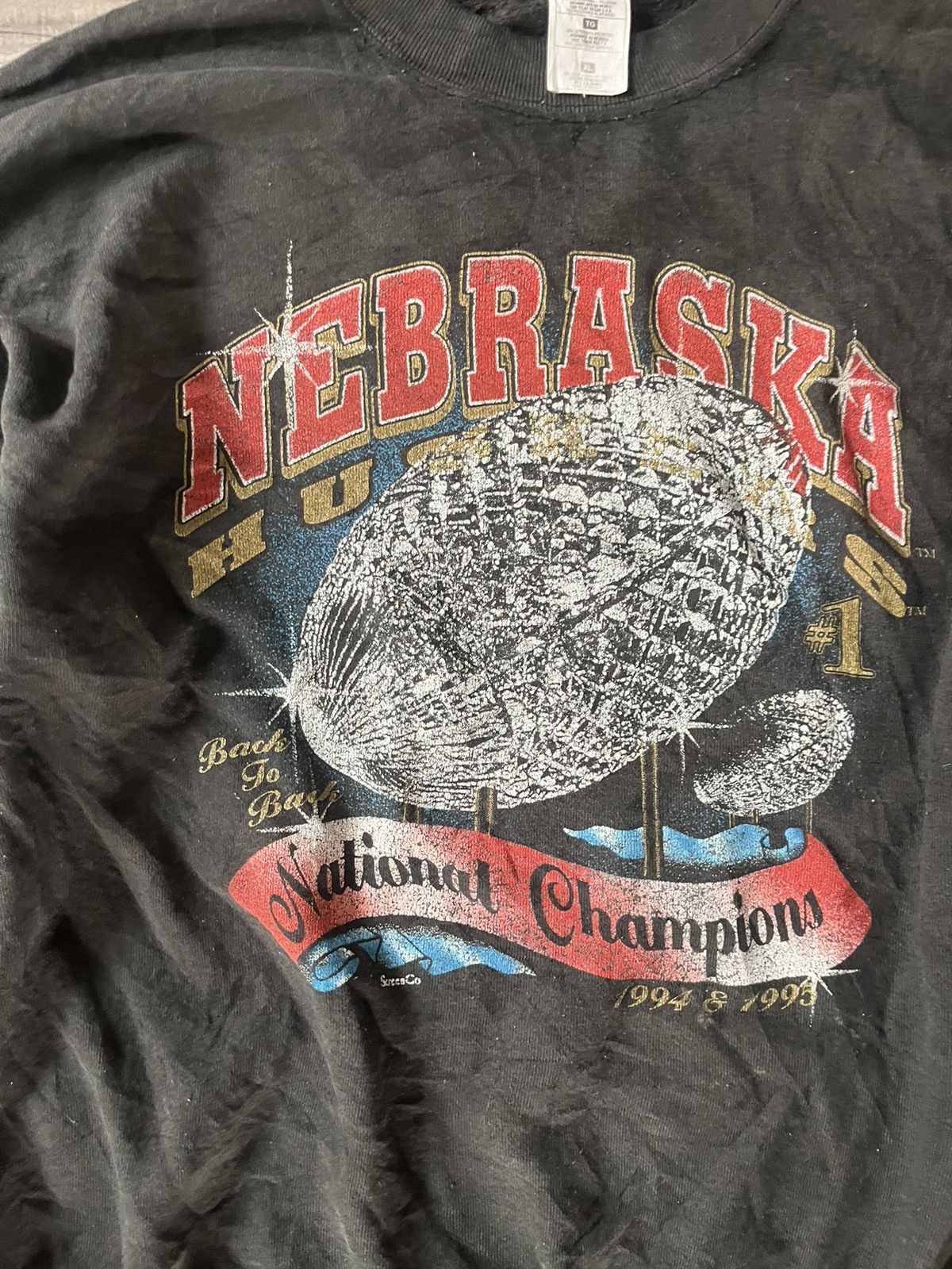 NCAA × Vintage Vintage 90s y2k 1994 Nebraska Championship Crewneck Size US XL / EU 56 / 4 - 2 Thumbnail