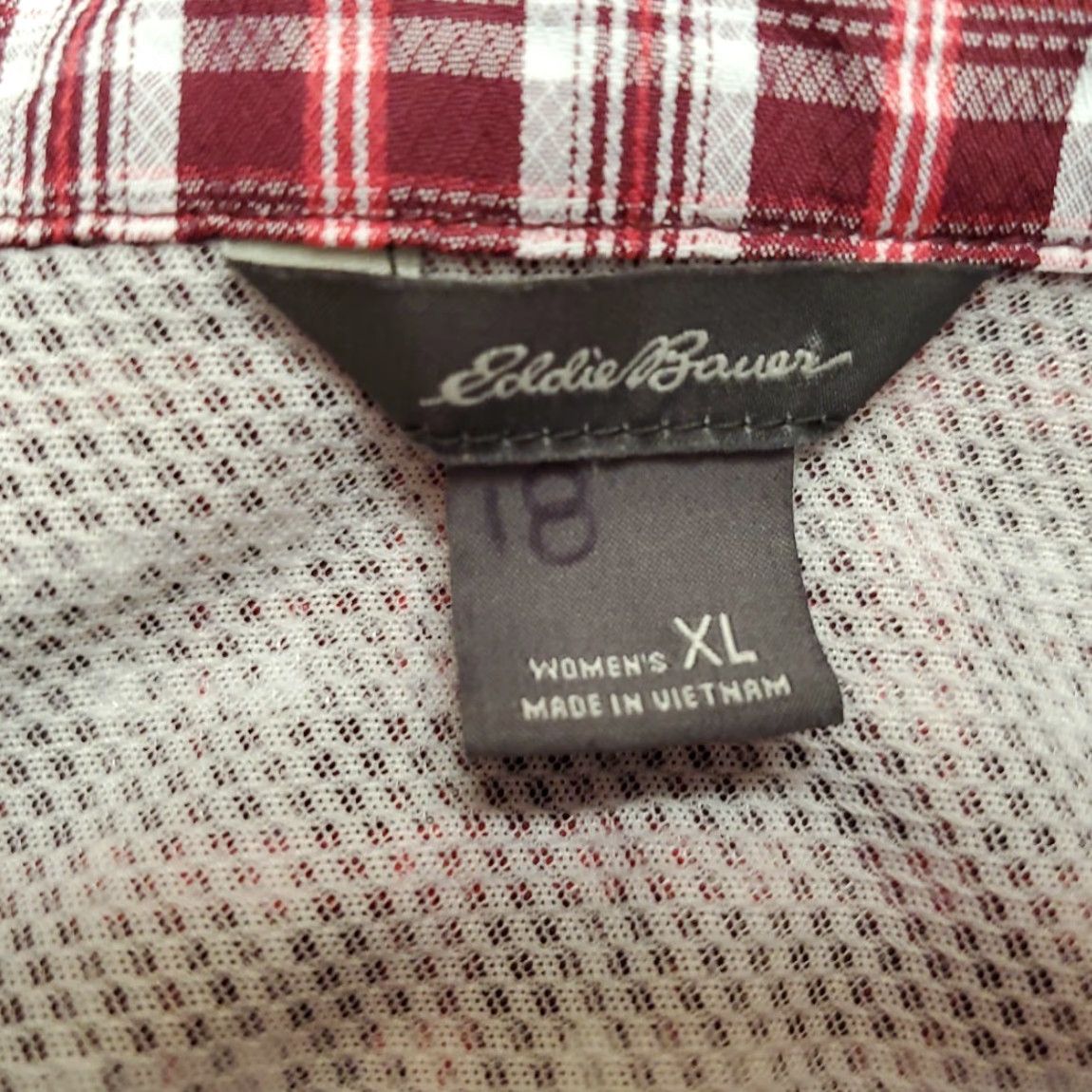 Eddie Bauer VINTAGE Eddie Bauer Shirt Womens XL Maroon Plaid Long Sleeve Performance Stretch Outdoor Size XL / US 12-14 / IT 48-50 - 2 Thumbnail