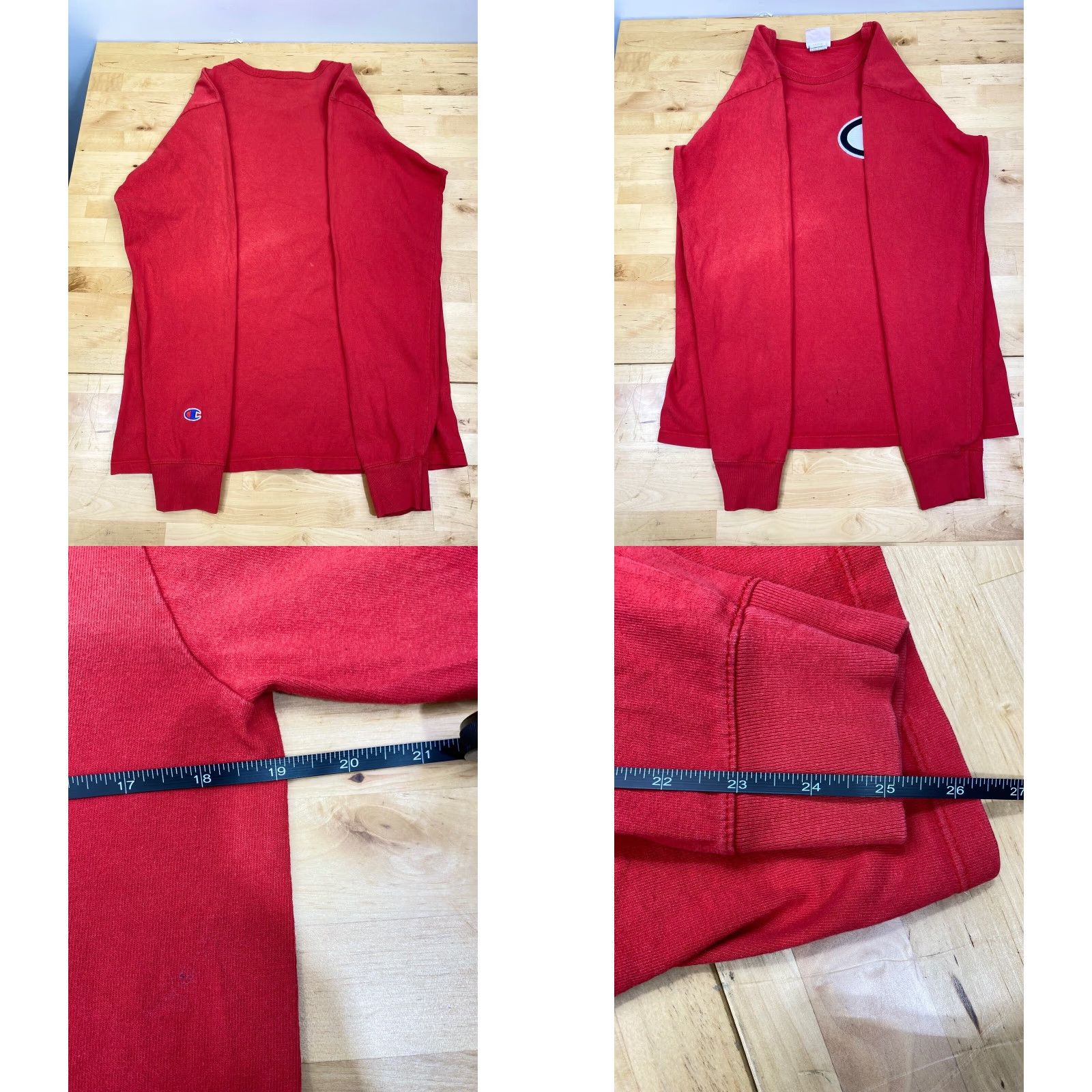 Champion VTG Champion Red Long Sleeve T-Shirt Embroidered Crest Logo Stitch Crew Neck Men M Size US M / EU 48-50 / 2 - 8 Thumbnail