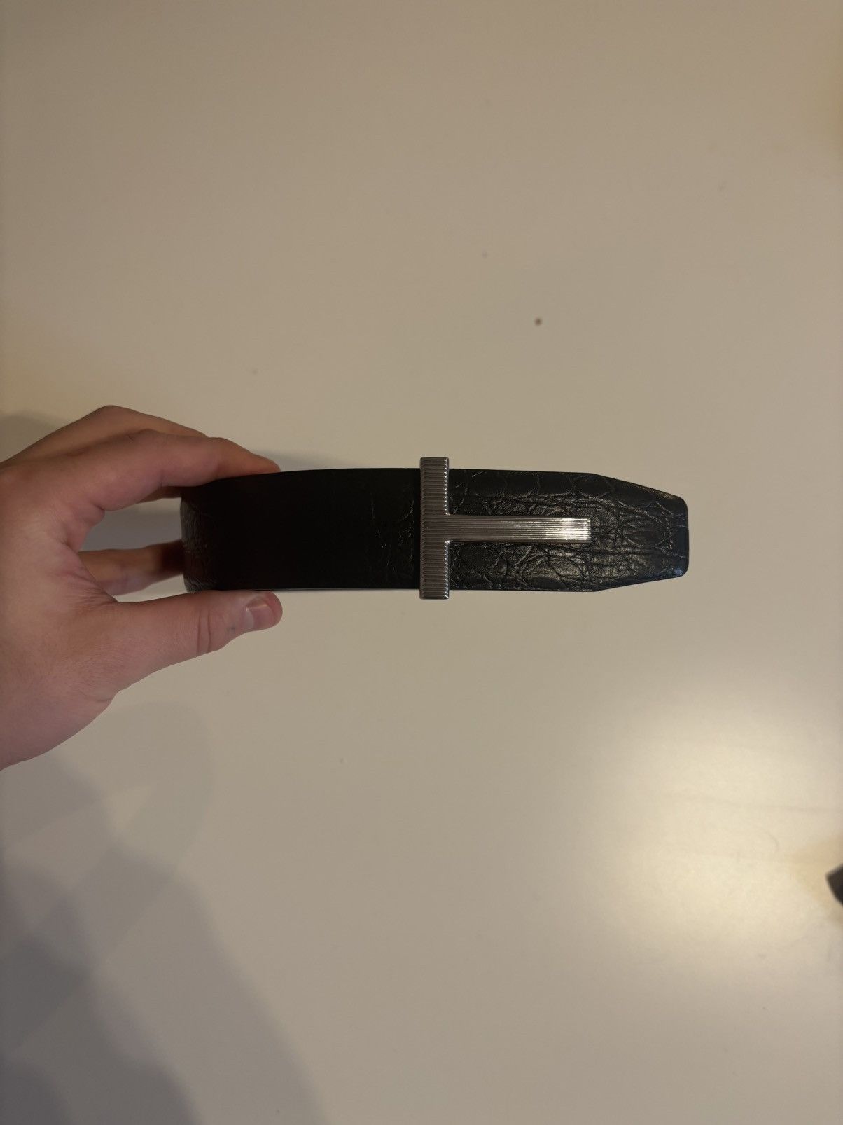 Tom Ford Tom Ford Crocodile Skin Effect Belt Size 36 - 2 Thumbnail