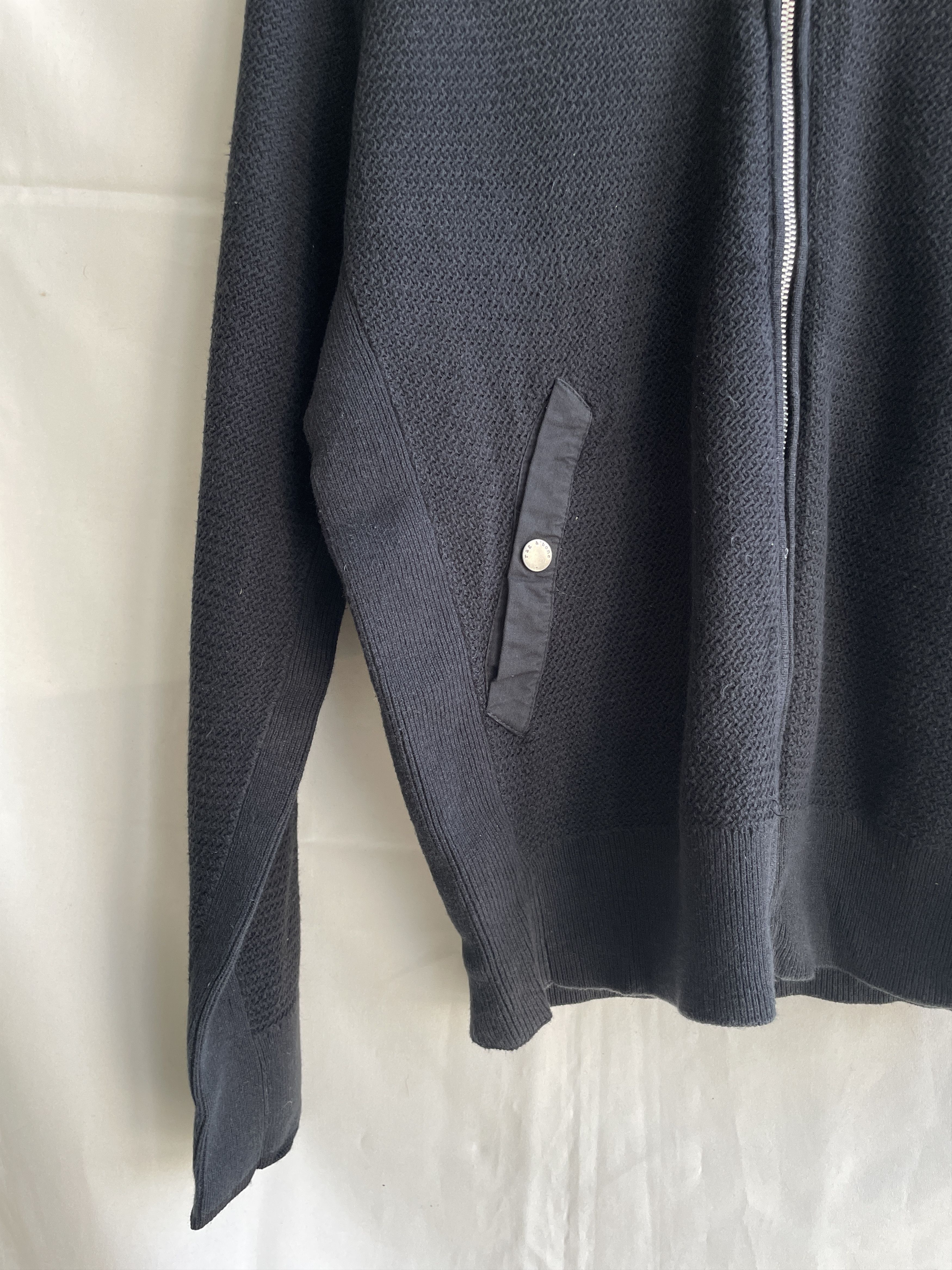 Rag & Bone Rag & Bone Cotton Hemp Zip Up Dark Navy Bomber Cardigan Size US S / EU 44-46 / 1 - 7 Thumbnail