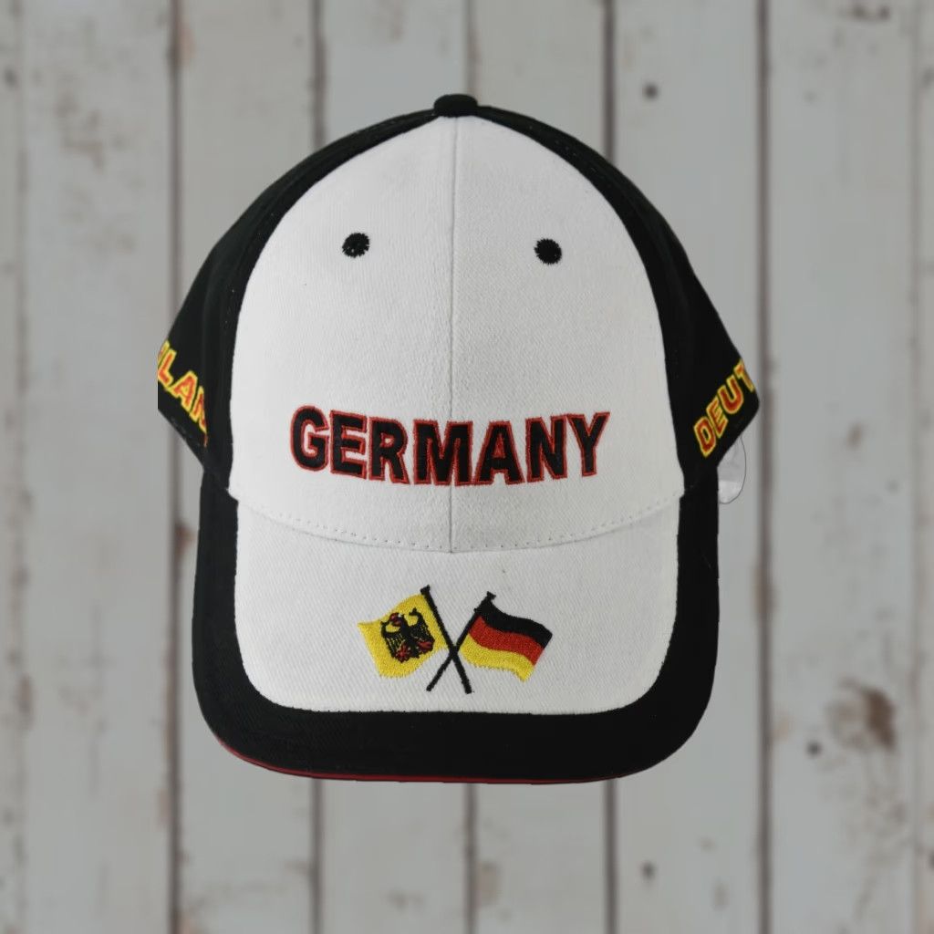 Vintage Deutschland Germany Hildes Souvenir Adjustable Back Cap Hat Black White Yellow Size ONE SIZE - 1 Thumbnail