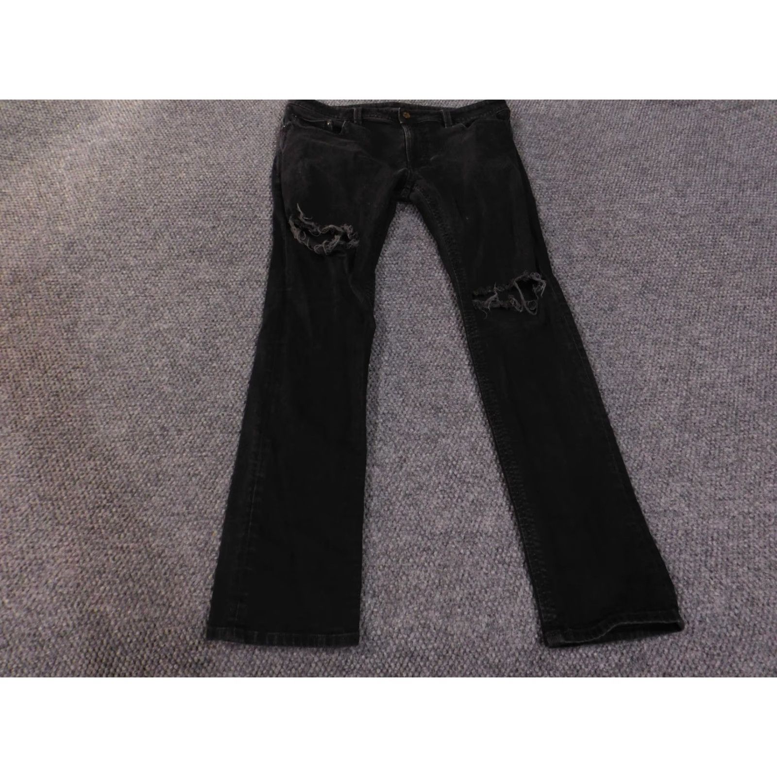 Diesel Diesel Thavar Jeans Mens 34x32 Black Distressed Slim Skinny Denim Cotton Spandex Made USA Pants Size US 34 / EU 50 - 2 Thumbnail