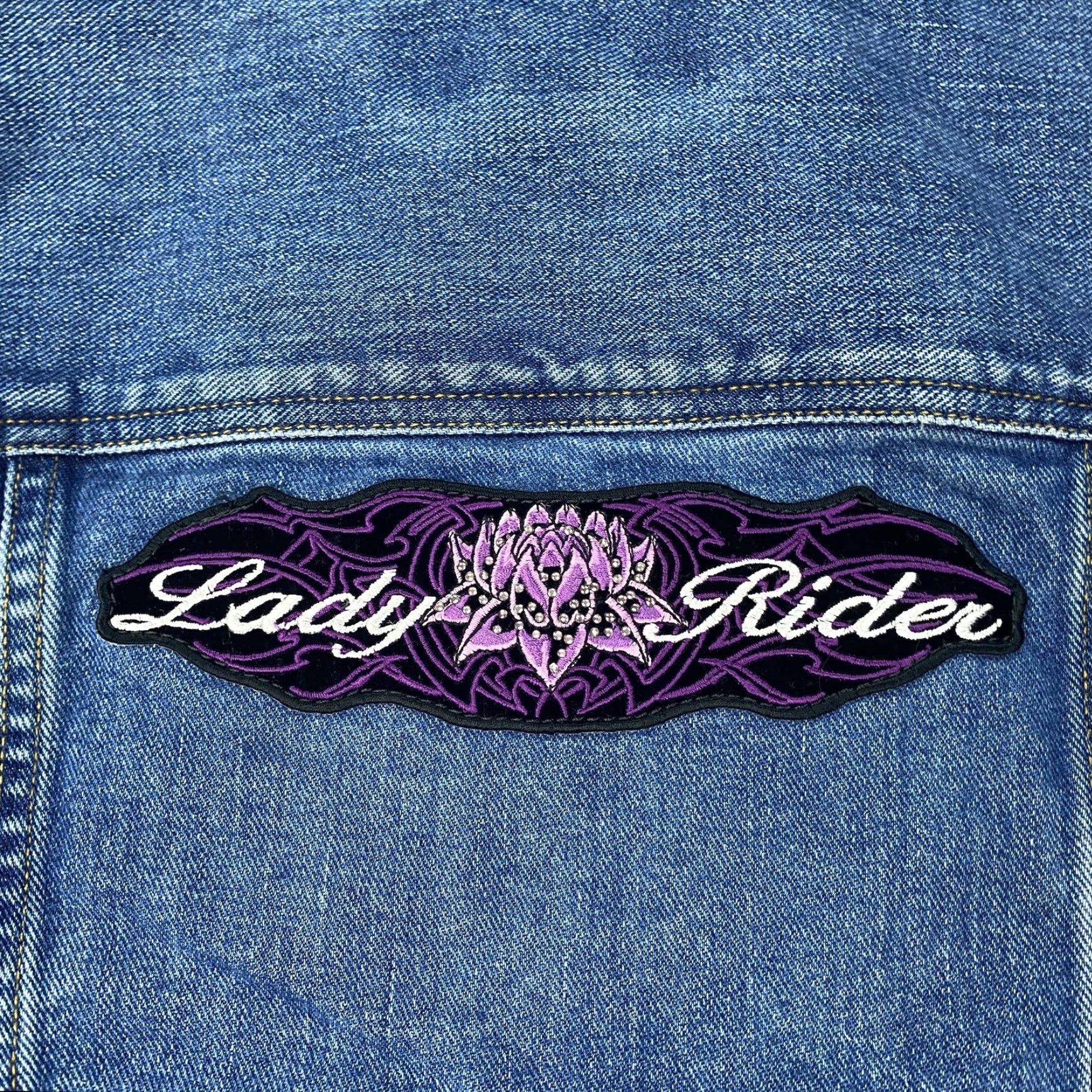 Eddie Bauer Eddie Bauer Vintage Denim Jacket Womens Medium Blue "Lady Rider" Biker Embroidered Size M / US 6-8 / IT 42-44 - 6 Thumbnail