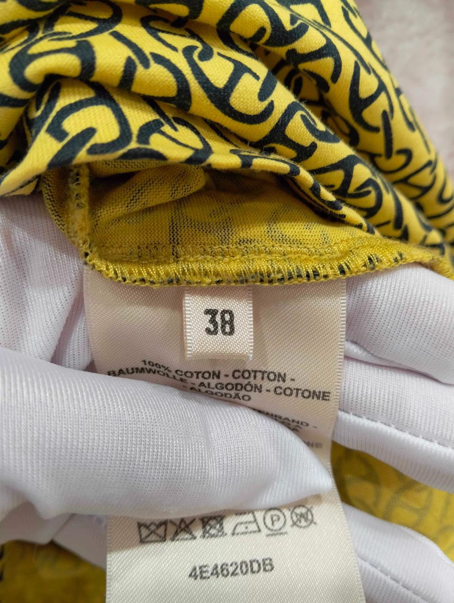 Hermes Hermes Yellow Allover Print Short-Sleeve Tee Women's 38 Size S / US 4 / IT 40 - 5 Thumbnail