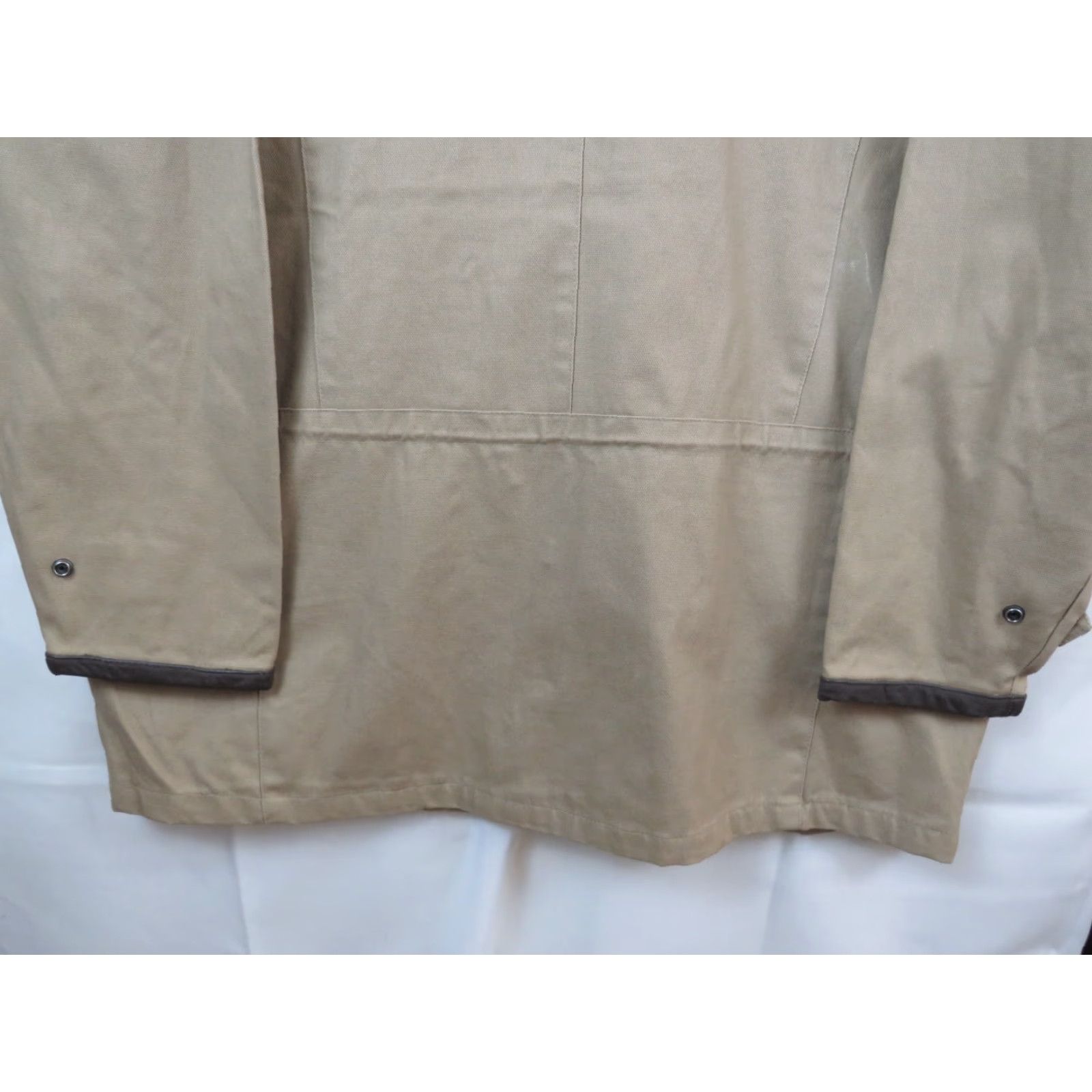 Vintage VINTAGE AMI MENS Jacket Canvas Outerwear Beige XL Leather Trim Collar & Sleeve CASUAL Men XL Beige Canvas Jacket Leather Trim Collar & Sleeve AMI MENS Size US XL / EU 56 / 4 - 7 Thumbnail