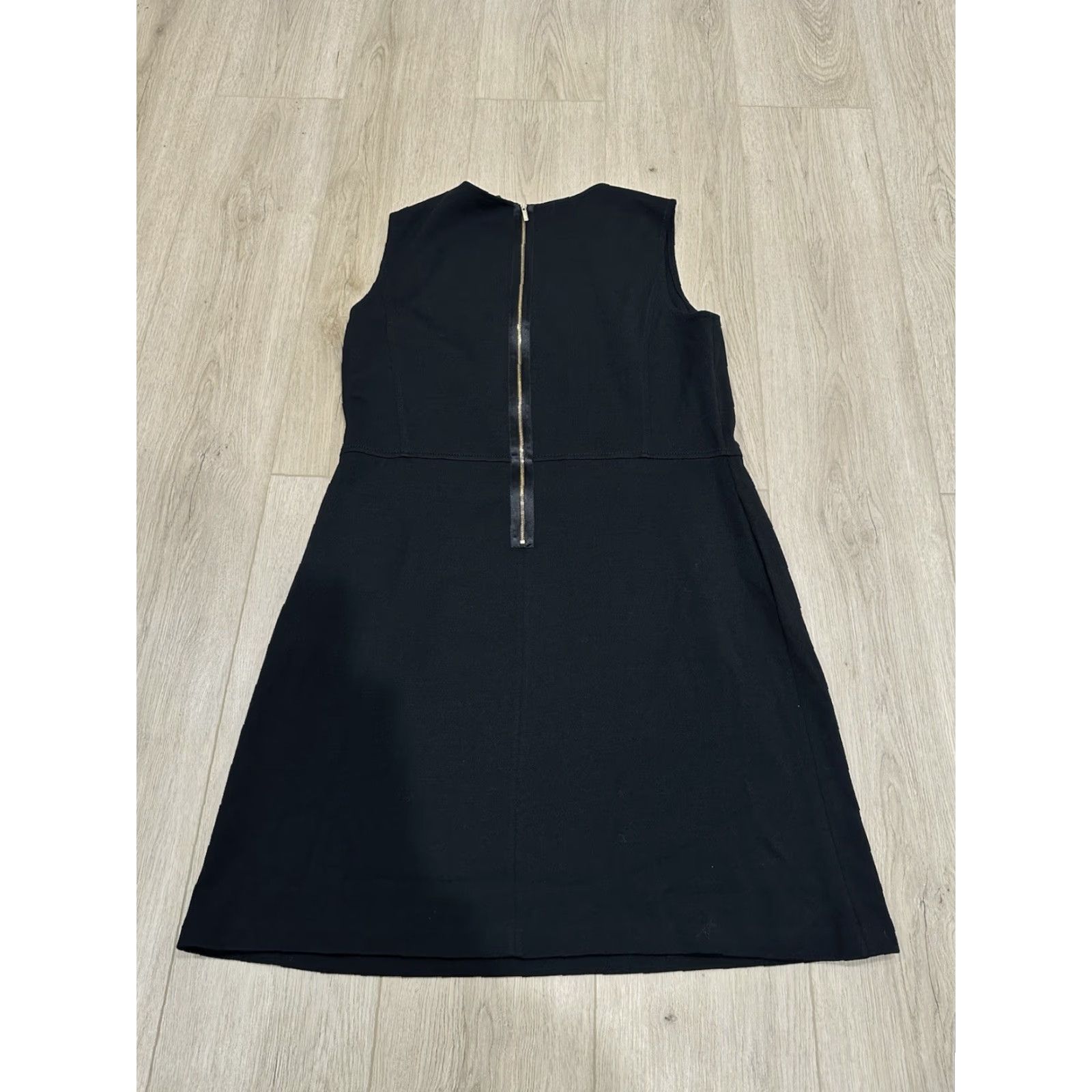 St. John ST. JOHN CAVIAR Exposed Back Zipper Sleeveless Black Midi Shift Dress Pockets 12 Size XL / US 12-14 / IT 48-50 - 5 Thumbnail