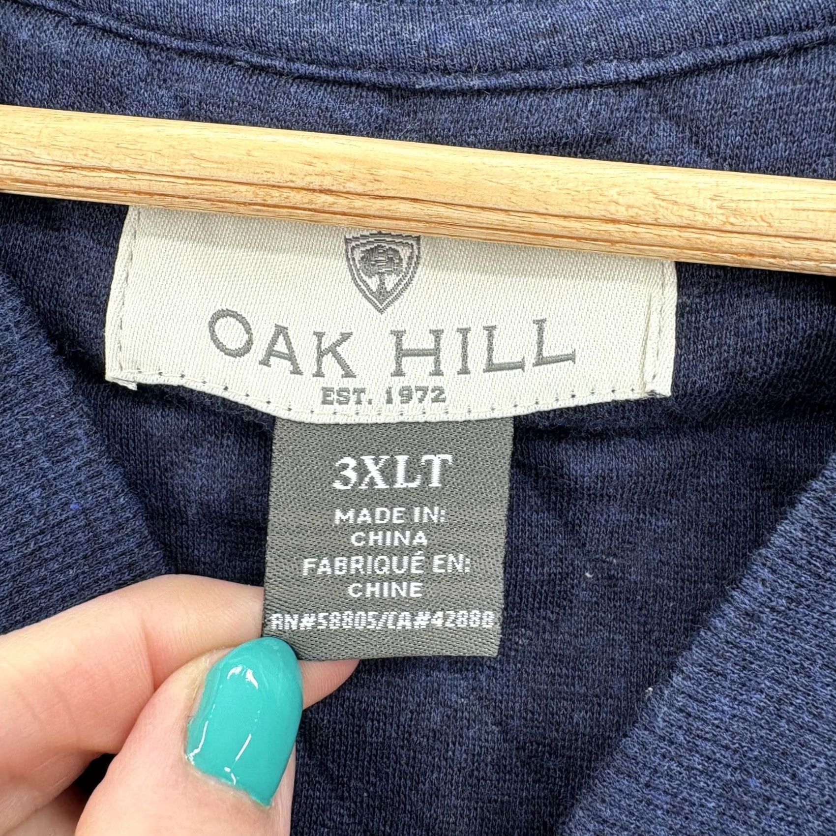Vintage Oak Hill Sweatshirt Mens 3XLT Blue Full Zip Knit Heavyweight Quilted Pocket Zipper Cozy Winter DXL Mens Size US XXL / EU 58 / 5 - 4 Thumbnail