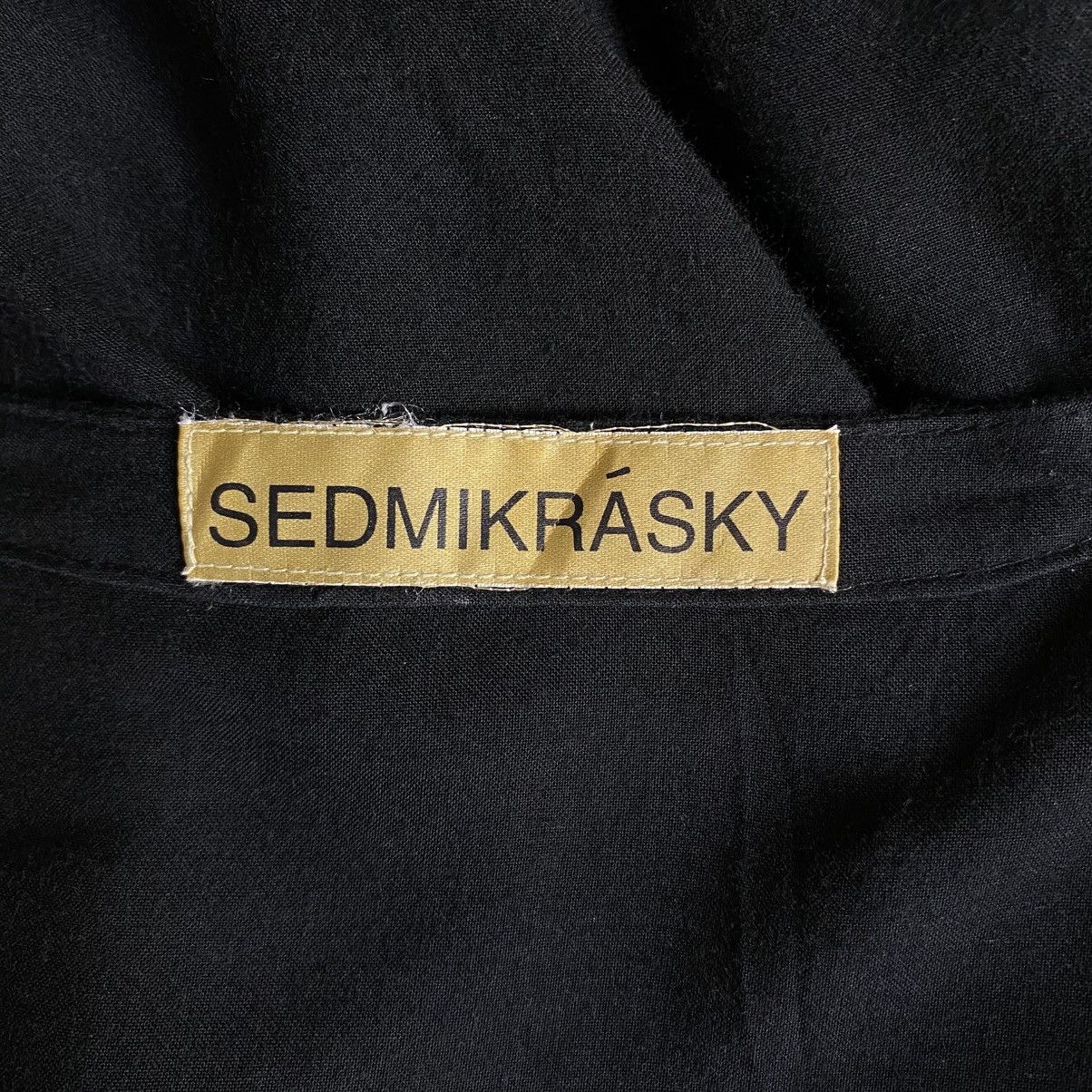 Designer × Japanese Brand SEDMIKRASKY Black Draped Asymmetric Blouse Size L / US 10 / IT 46 - 9 Thumbnail
