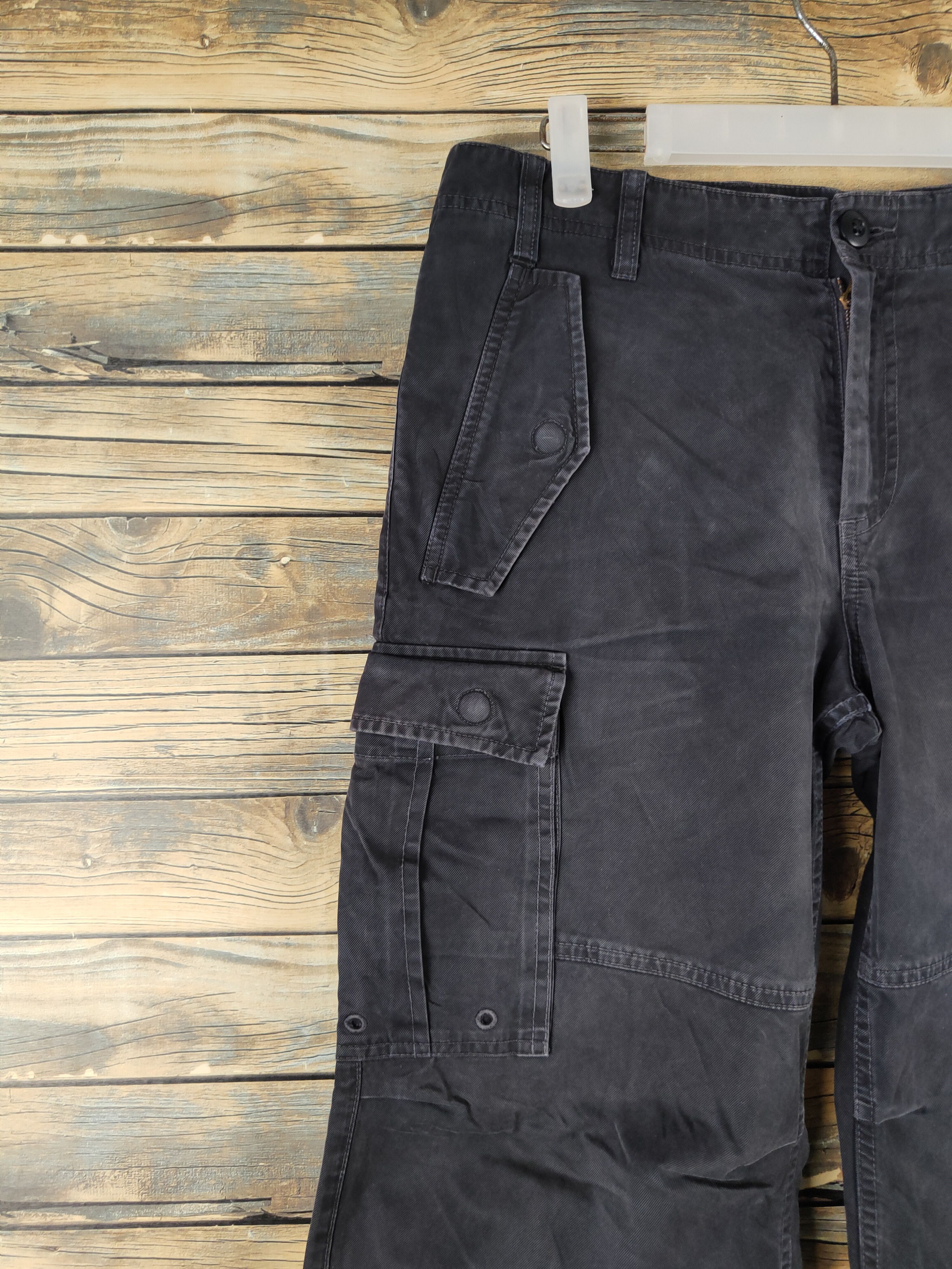 291295=Homme DL 291295 Homme Black Multipocket Tactical Cargo Pants #1335 Size US 32 / EU 48 - 3 Thumbnail