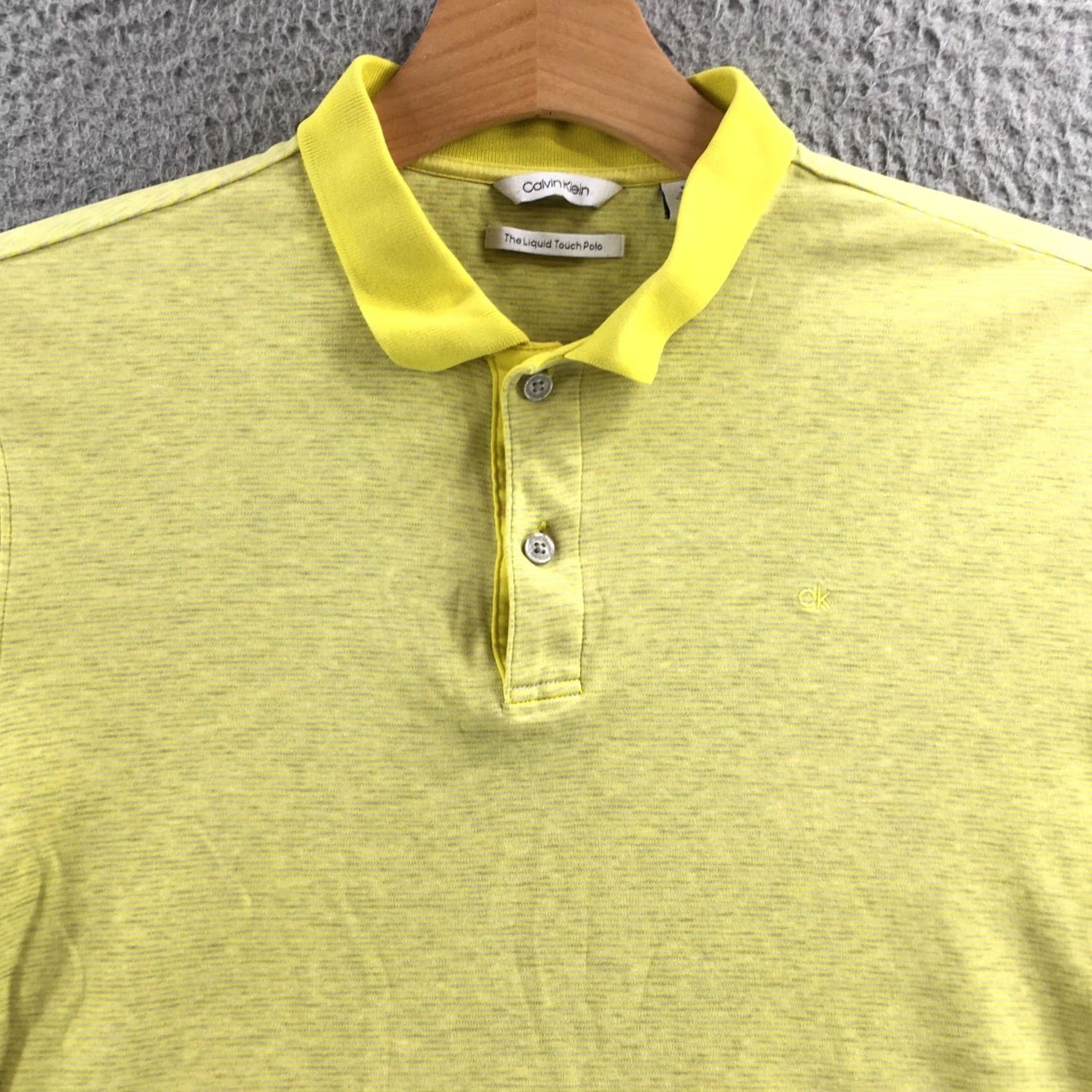Calvin Klein Calvin Klein Polo Shirt Mens M Yellow Cotton Short Sleeve Casual Shirt Size US M / EU 48-50 / 2 - 2 Thumbnail