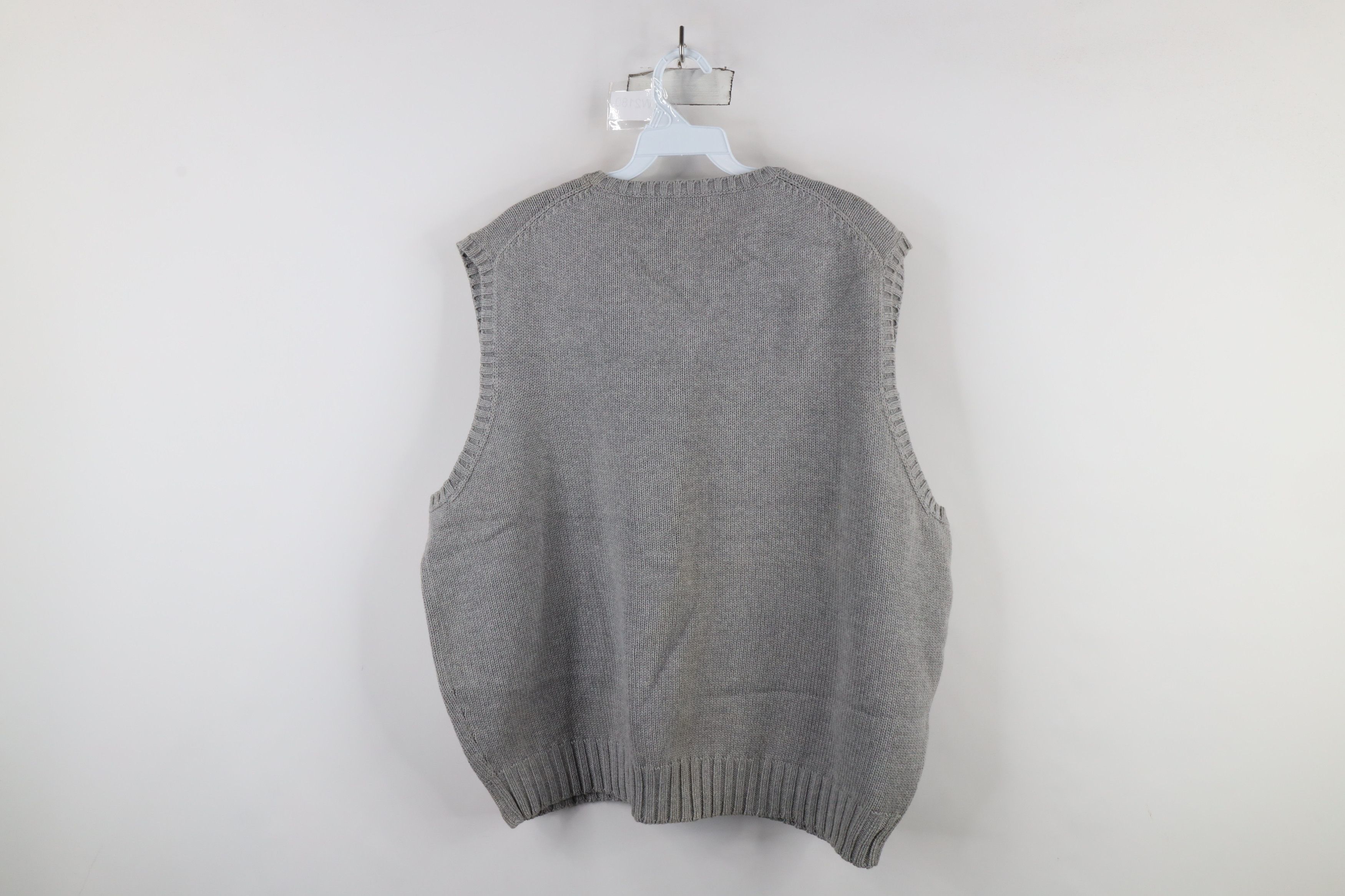 Ralph Lauren × Vintage Vintage 90s Ralph Lauren Cotton V-Neck Sweater Vest Gray Size US XXL / EU 58 / 5 - 8 Thumbnail