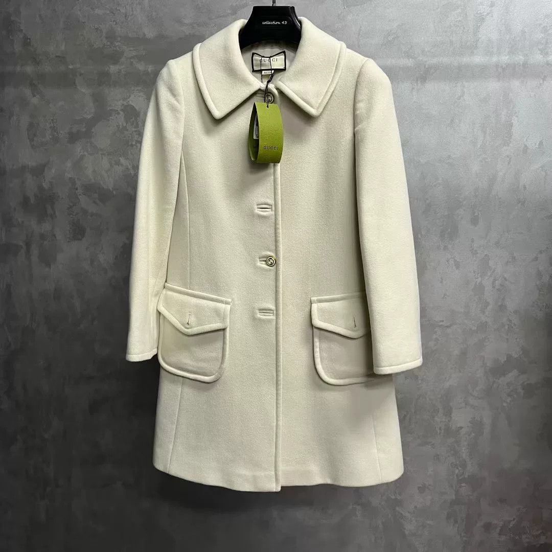 Gucci Gucci Wool Beige Coat M Women Size M / US 6-8 / IT 42-44 - 1 Thumbnail