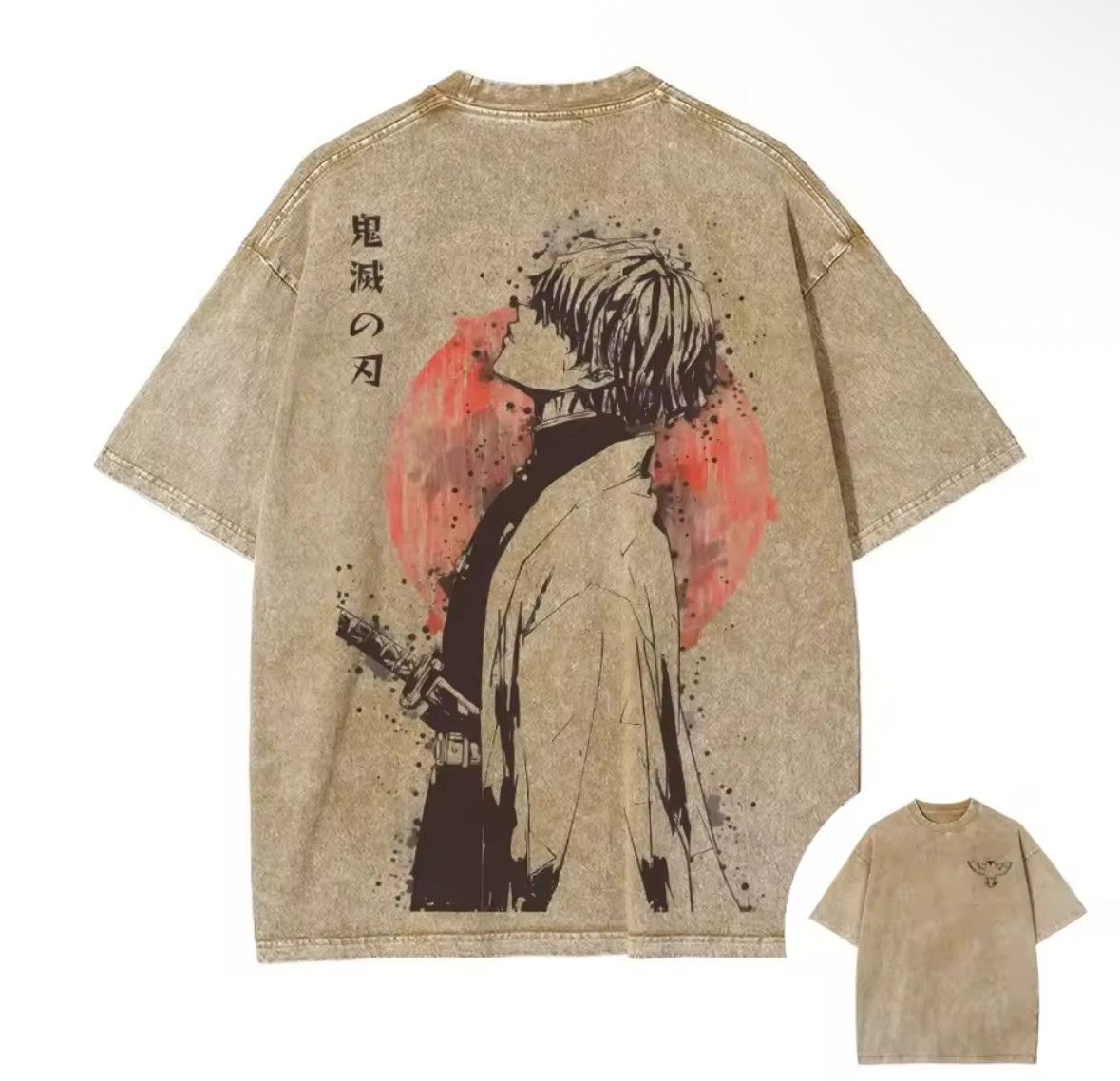 Japanese Brand Y2K 90s Street Goth Anime Demon Slayer Print Washed T-Shirt Size US L / EU 52-54 / 3 - 1 Thumbnail