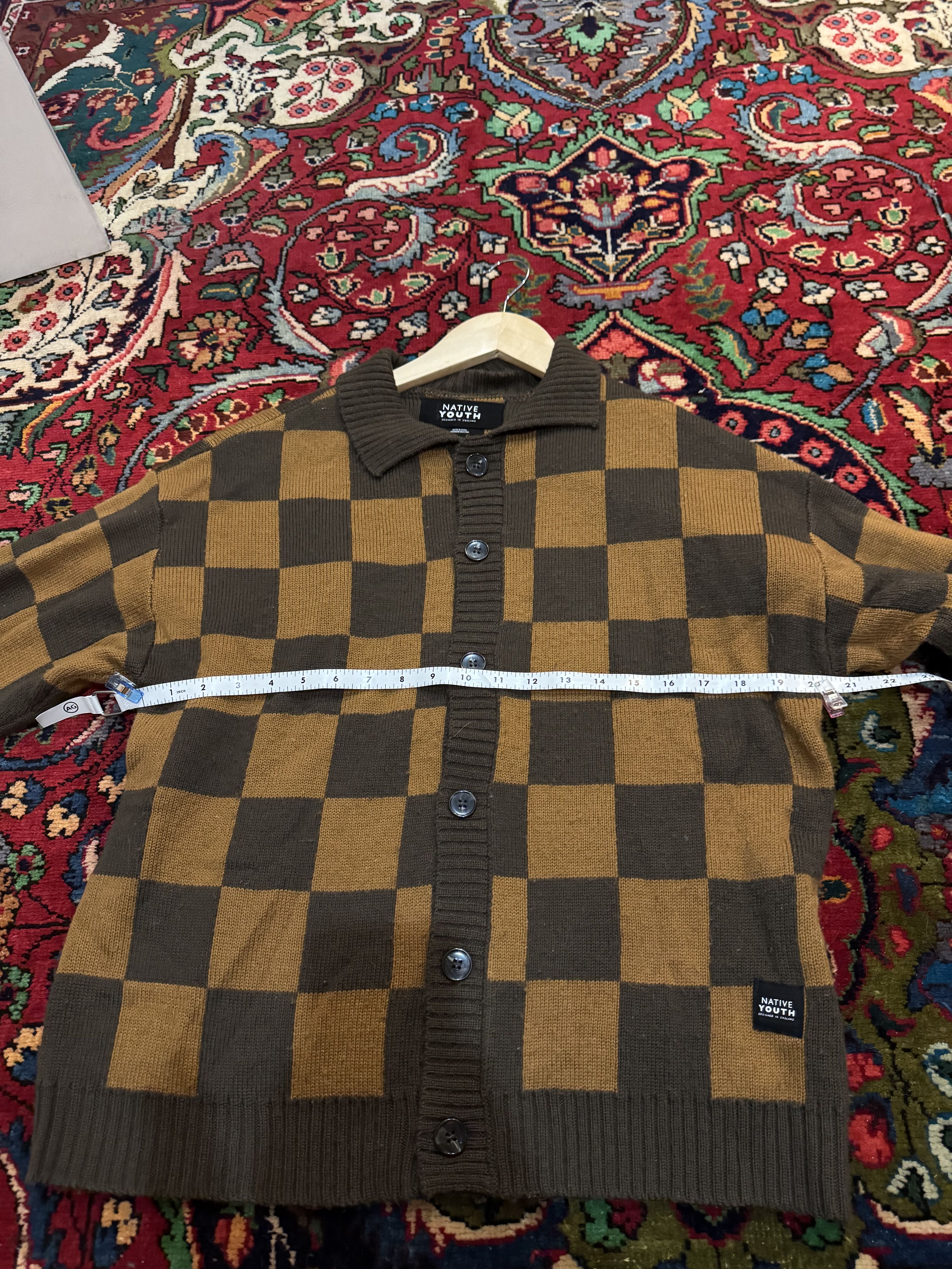 Native Youth Native Youth Brown Checkered Polo Cardigan Size US S / EU 44-46 / 1 - 2 Thumbnail