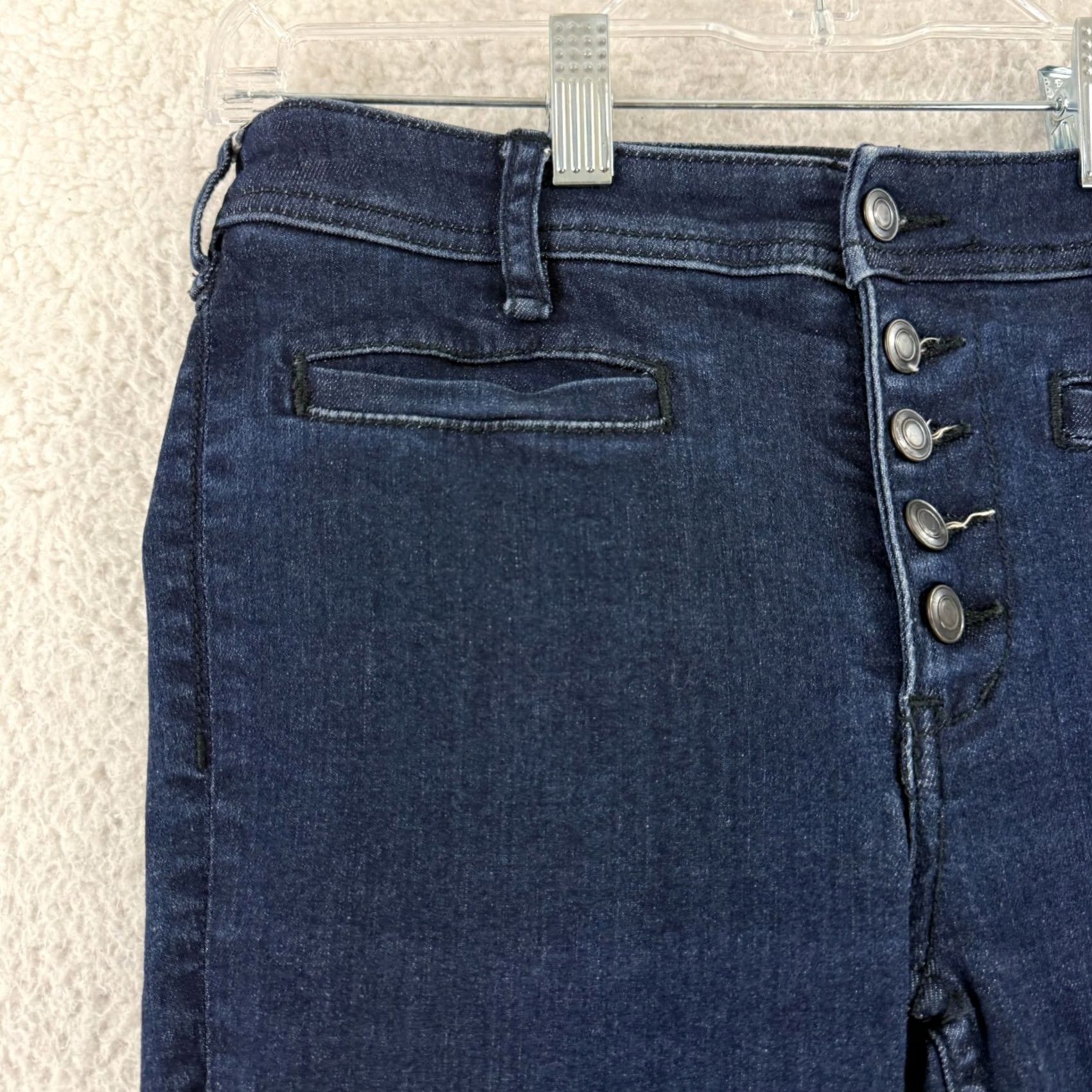 Free People Free People Kaye Flare Jeans Womens 25 Blue Denim Button Fly Mid Rise Boho Jeans Size 42" / US 20 - 4 Thumbnail