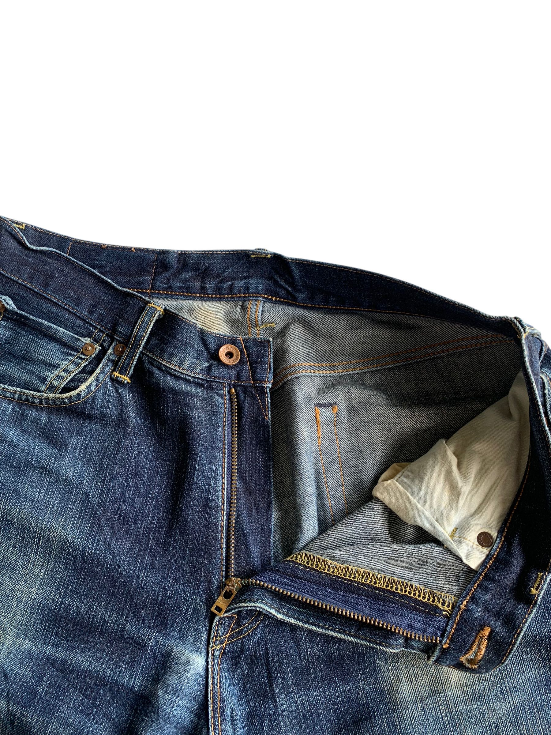Kapital EDWIN SELVEDGE 505zx FADED &RUSTY DISTRESSED DENIM Size US 33 - 16 Thumbnail
