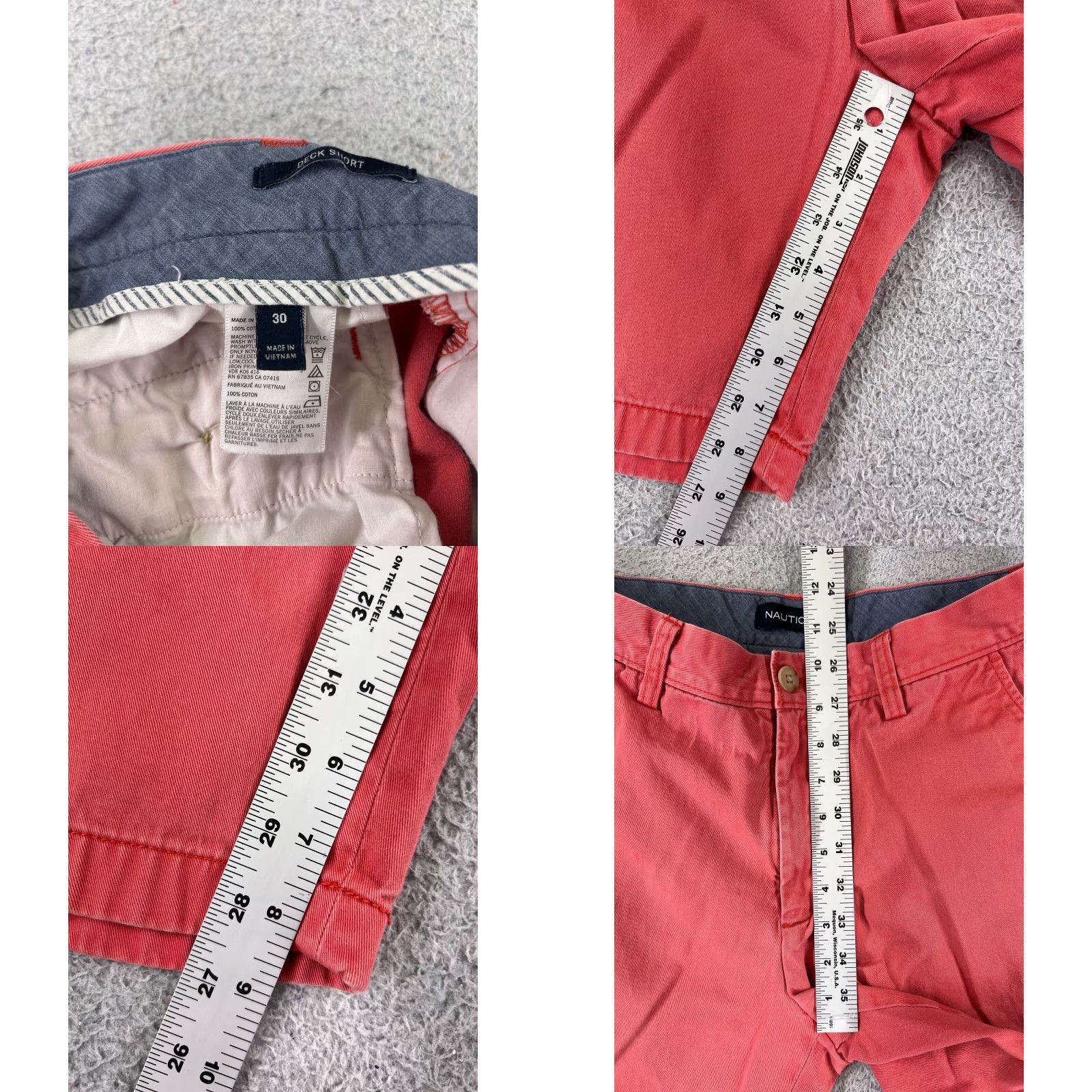 Nautica NAUTICA Shorts Adult 30 Pink Cotton Chino Deck Golf Beach Quick Dry Lightweight Mens Size US 30 / EU 46 - 8 Thumbnail