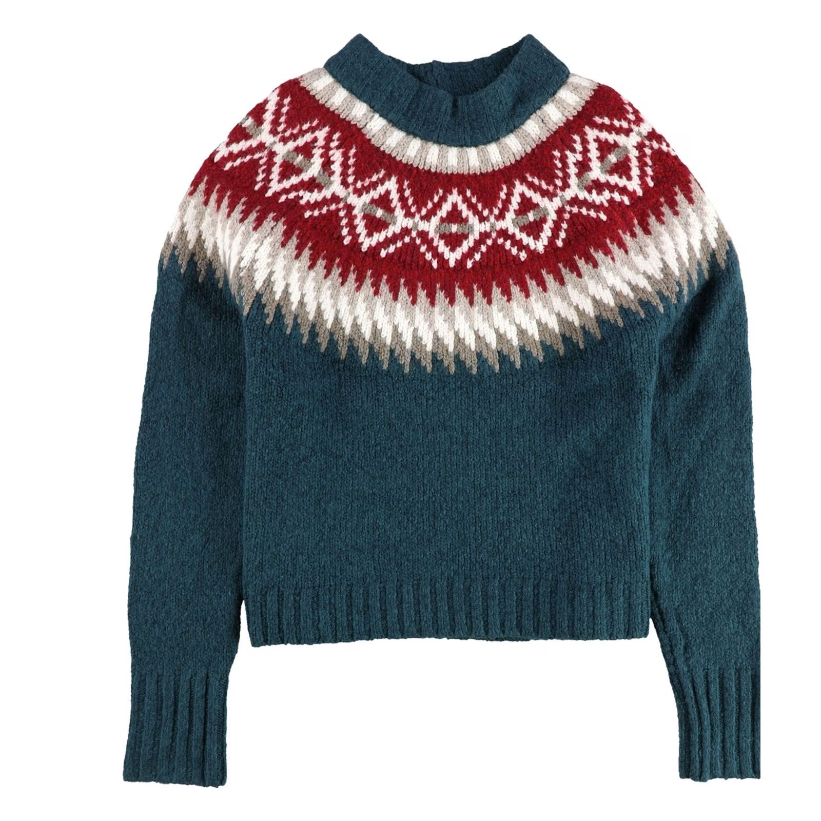 American Eagle Outfitters American Eagle Womens Fair Isle Pullover Sweater grnmulti XS Size XS / US 0-2 / IT 36-38 - 2 Thumbnail