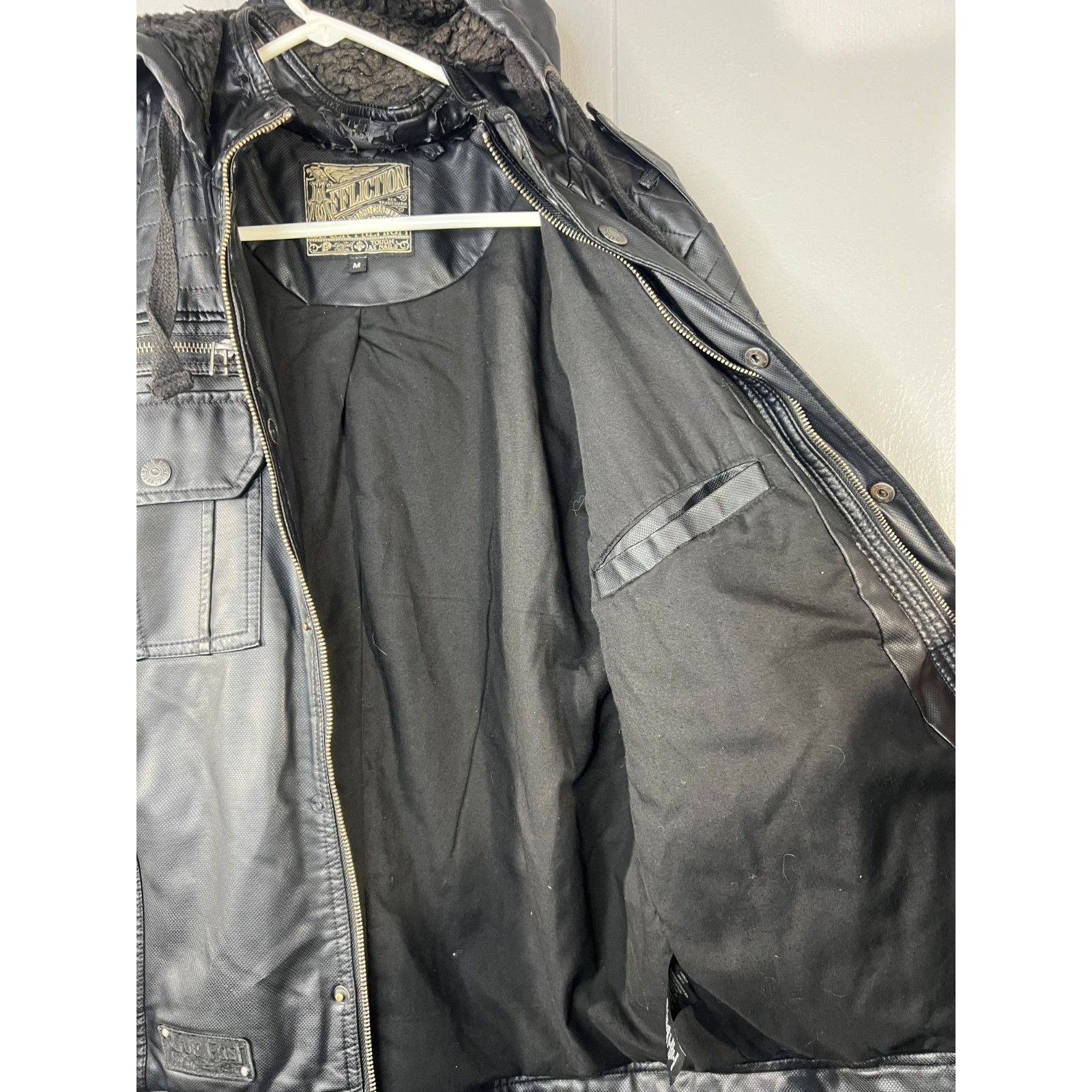 Affliction Afflication Black Premium Limited Edition Hood Faux Leather Size US M / EU 48-50 / 2 - 12 Thumbnail