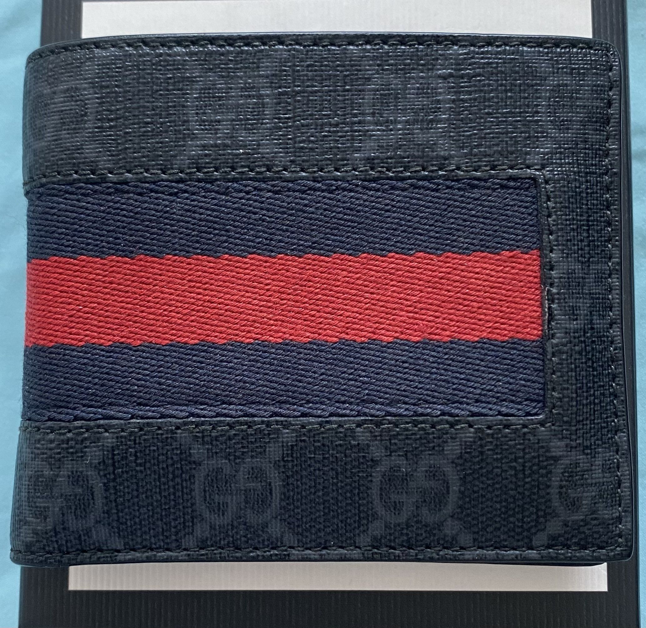 Gucci Gucci Bifold Wallet GG Supreme Web Black Size ONE SIZE - 1 Thumbnail