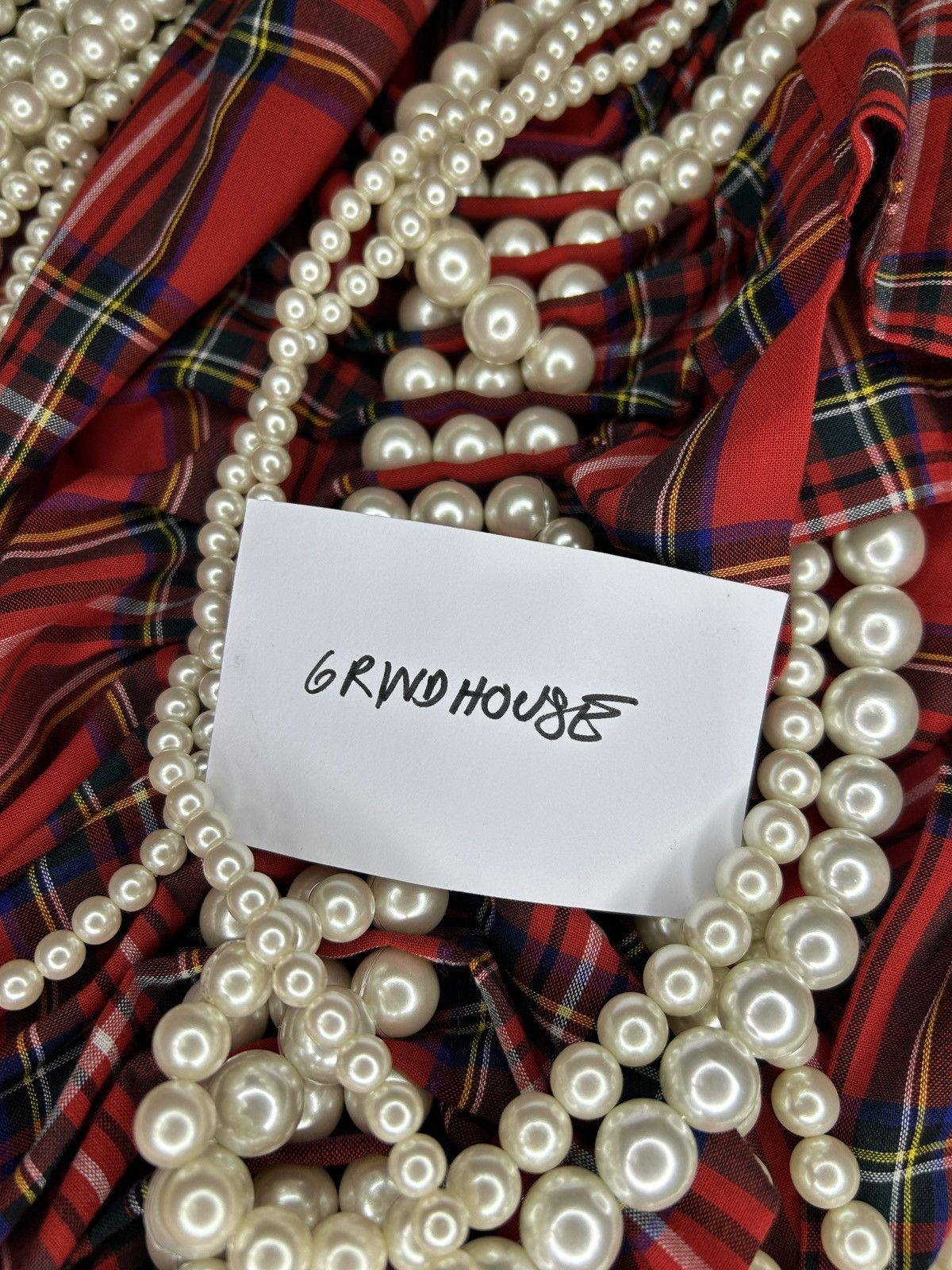 Junya Watanabe S/S 23 Pearl Embellished Tartan Dress Size M / US 6-8 / IT 42-44 - 16 Thumbnail