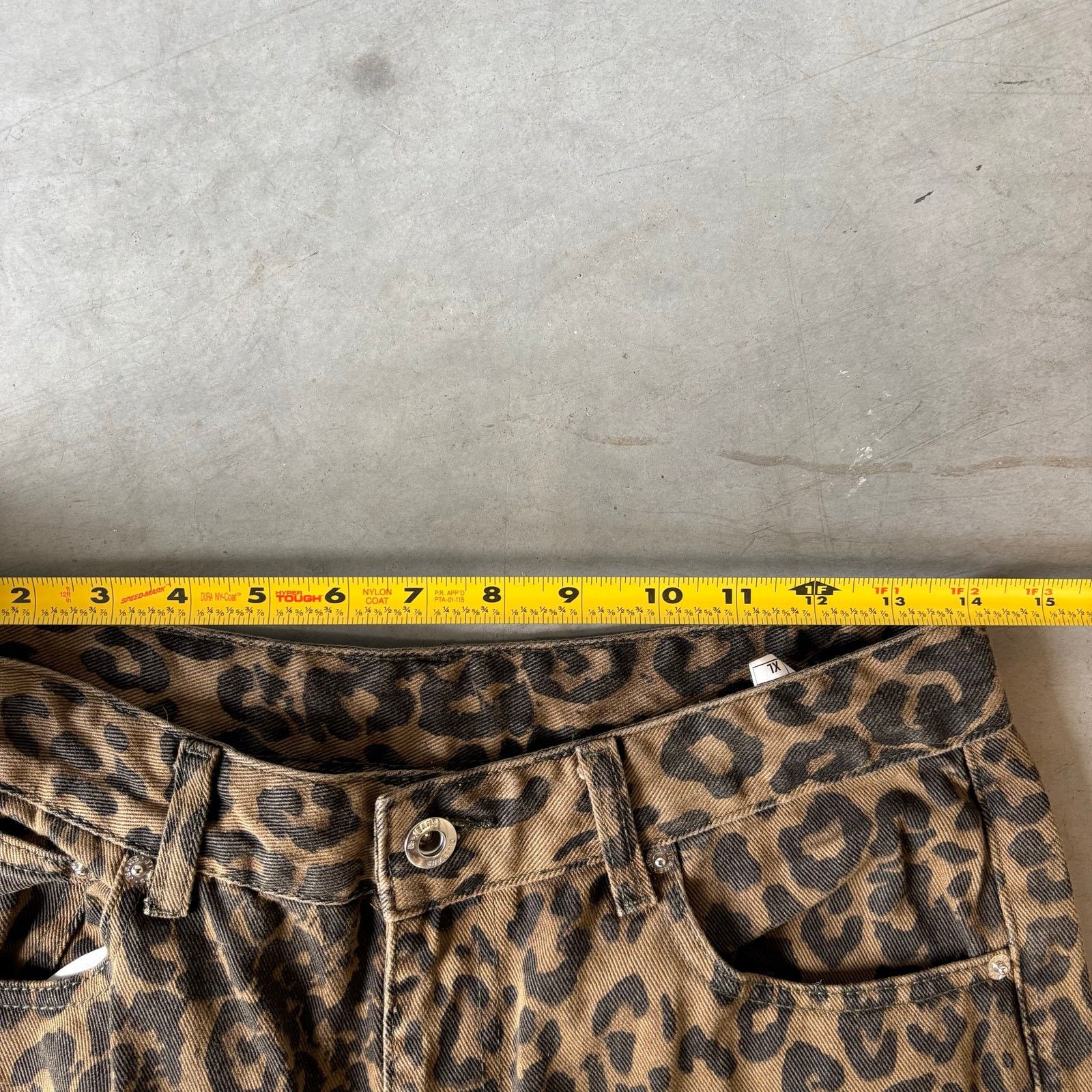 Vintage y2k leopard print baggy flared denim jeans Size US 28 / EU 44 - 2 Thumbnail