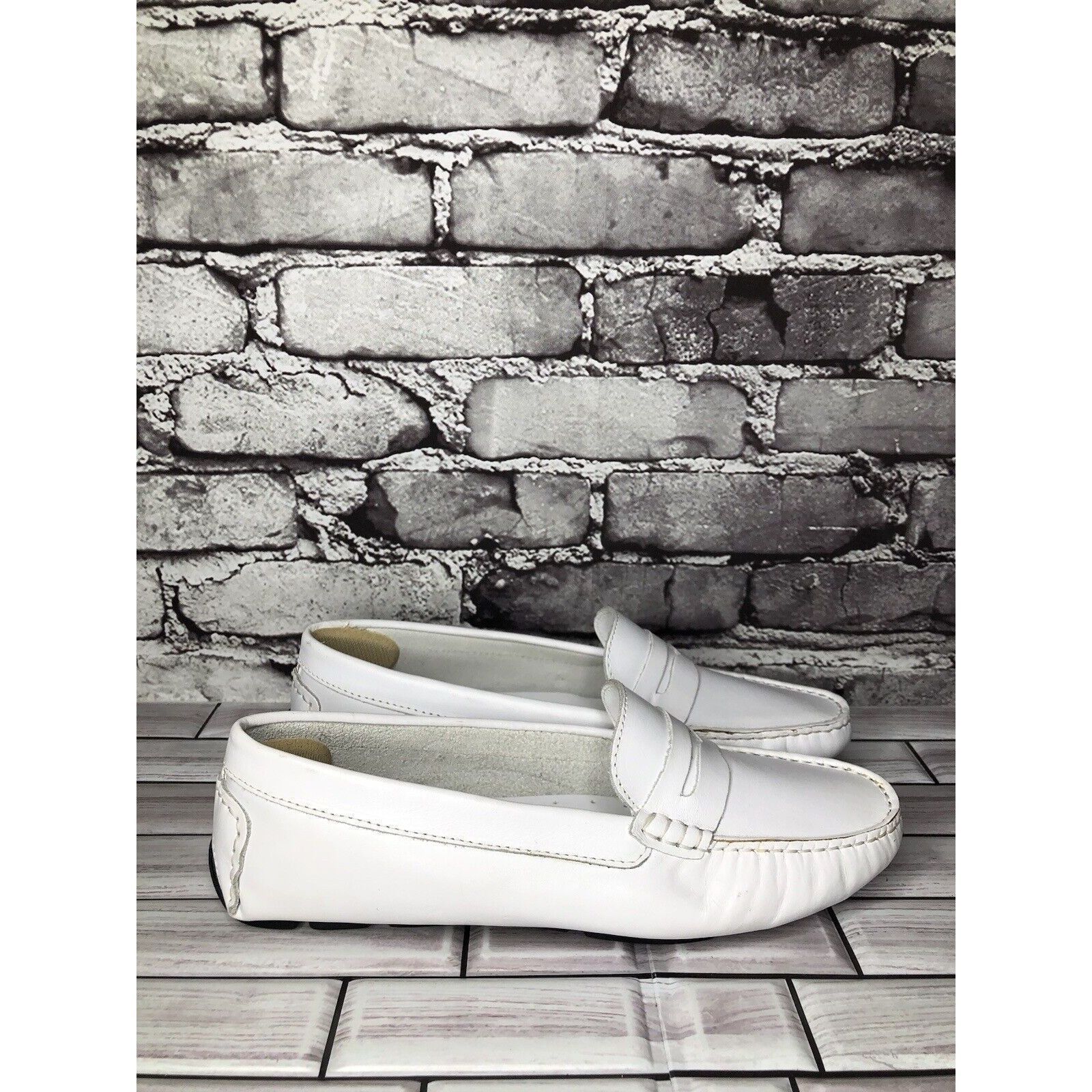 Massimo Matteo Massimo Matteo Firenze White Leather Driving Moccasins Flats Size US 10 / IT 40 - 13 Thumbnail