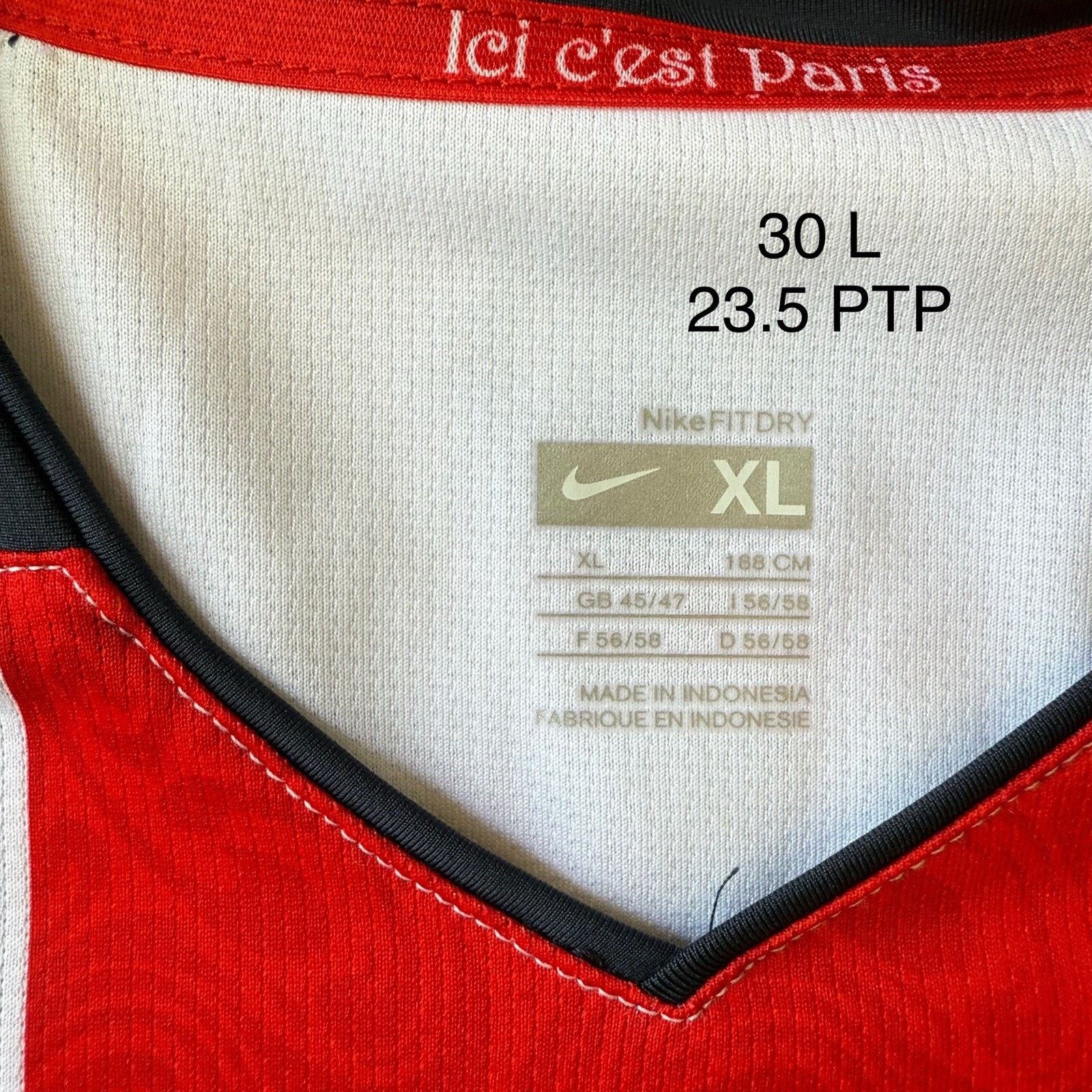 Nike Nike Paris Saint Germain Jersey White Red World Cup Soccer Size US XL / EU 56 / 4 - 8 Thumbnail
