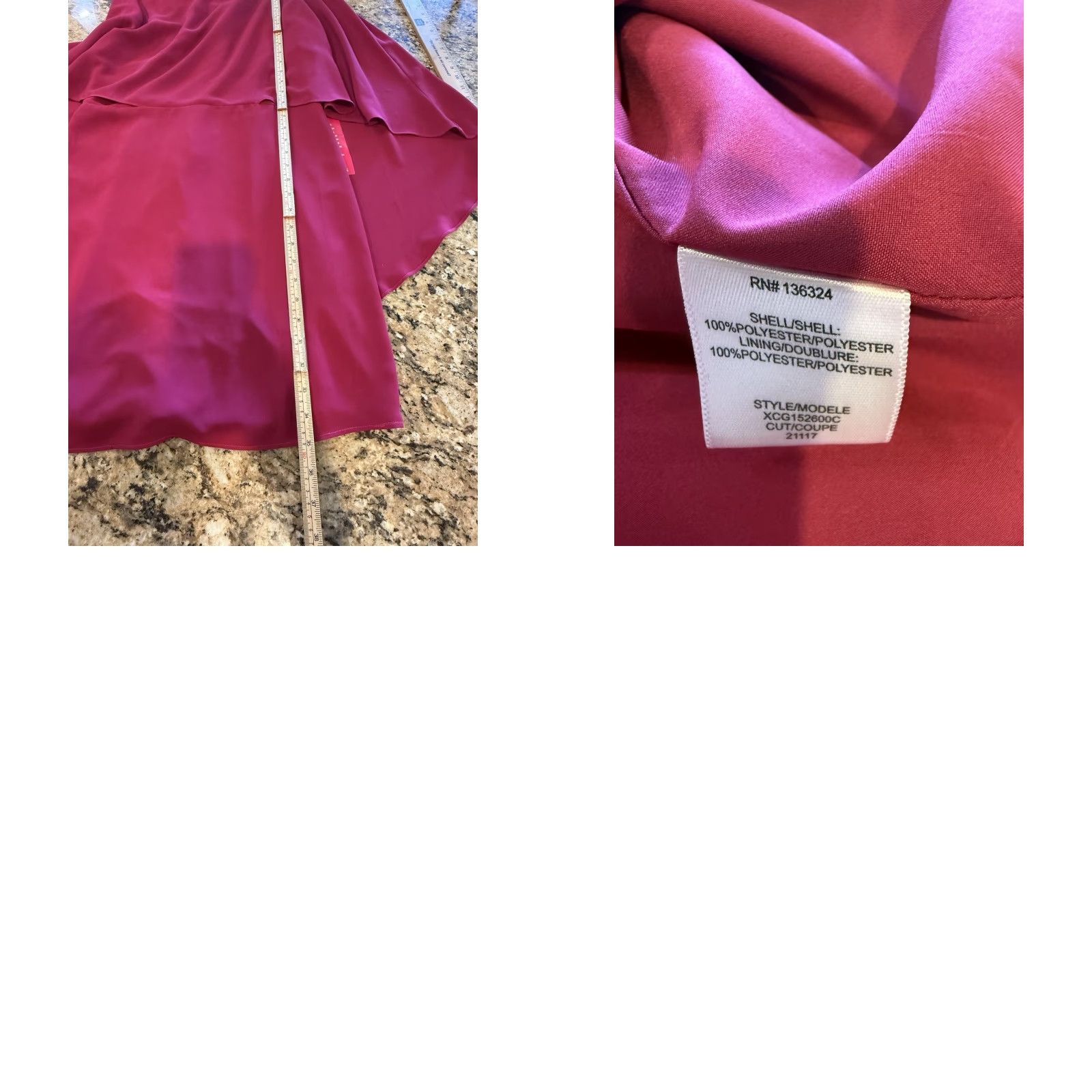 Vintage H HALSTON Dark Pink Wild Berry Cape Sleeve Dress 10 Cocktail Wedding Womens Short Sheath New with Tags Size L / US 10 / IT 46 - 8 Thumbnail