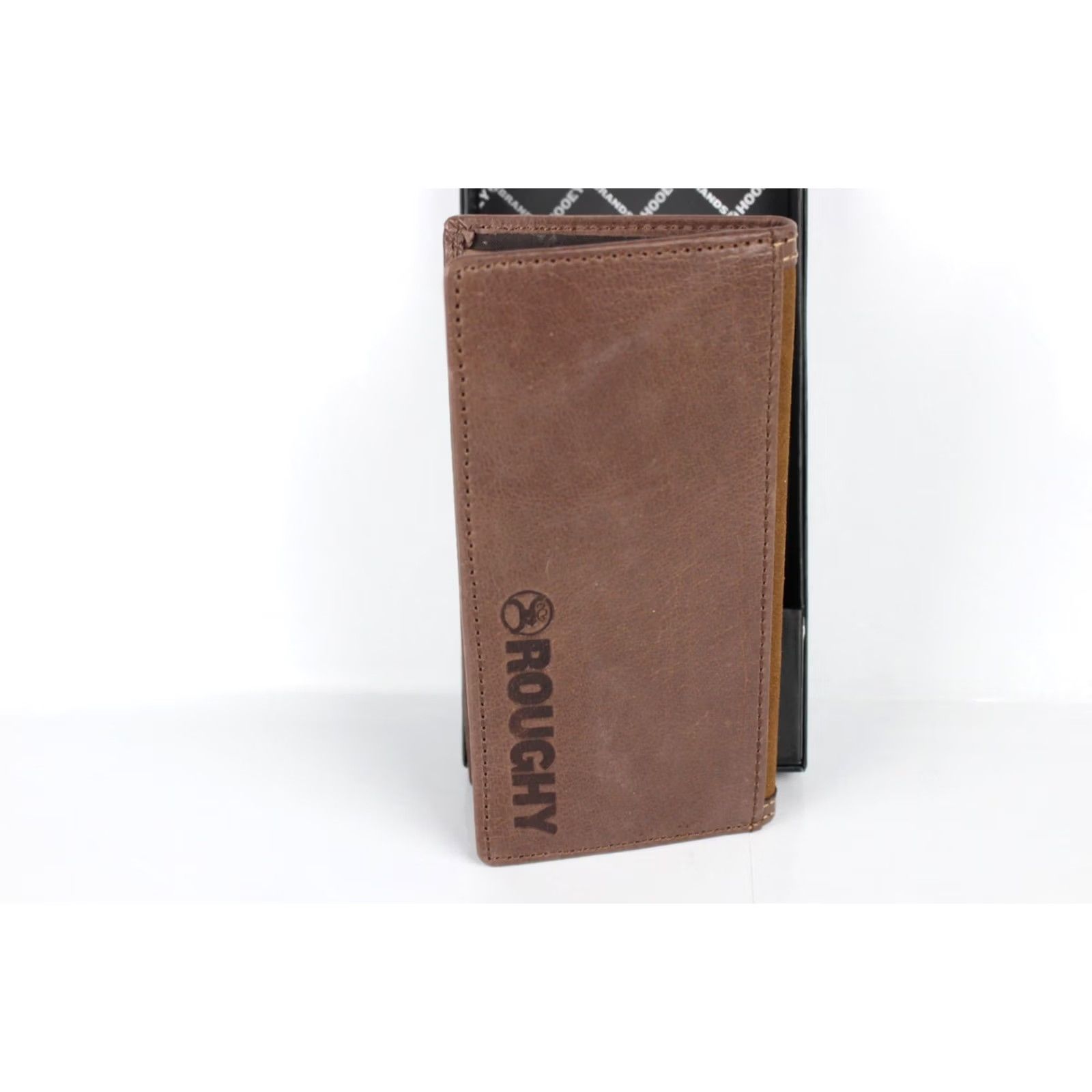 Vintage VINTAGE Hooey Wallet Men Brown Leather Roughout Rodeo Double Welt Edge Rivet Logo Wallet Size ONE SIZE - 3 Thumbnail