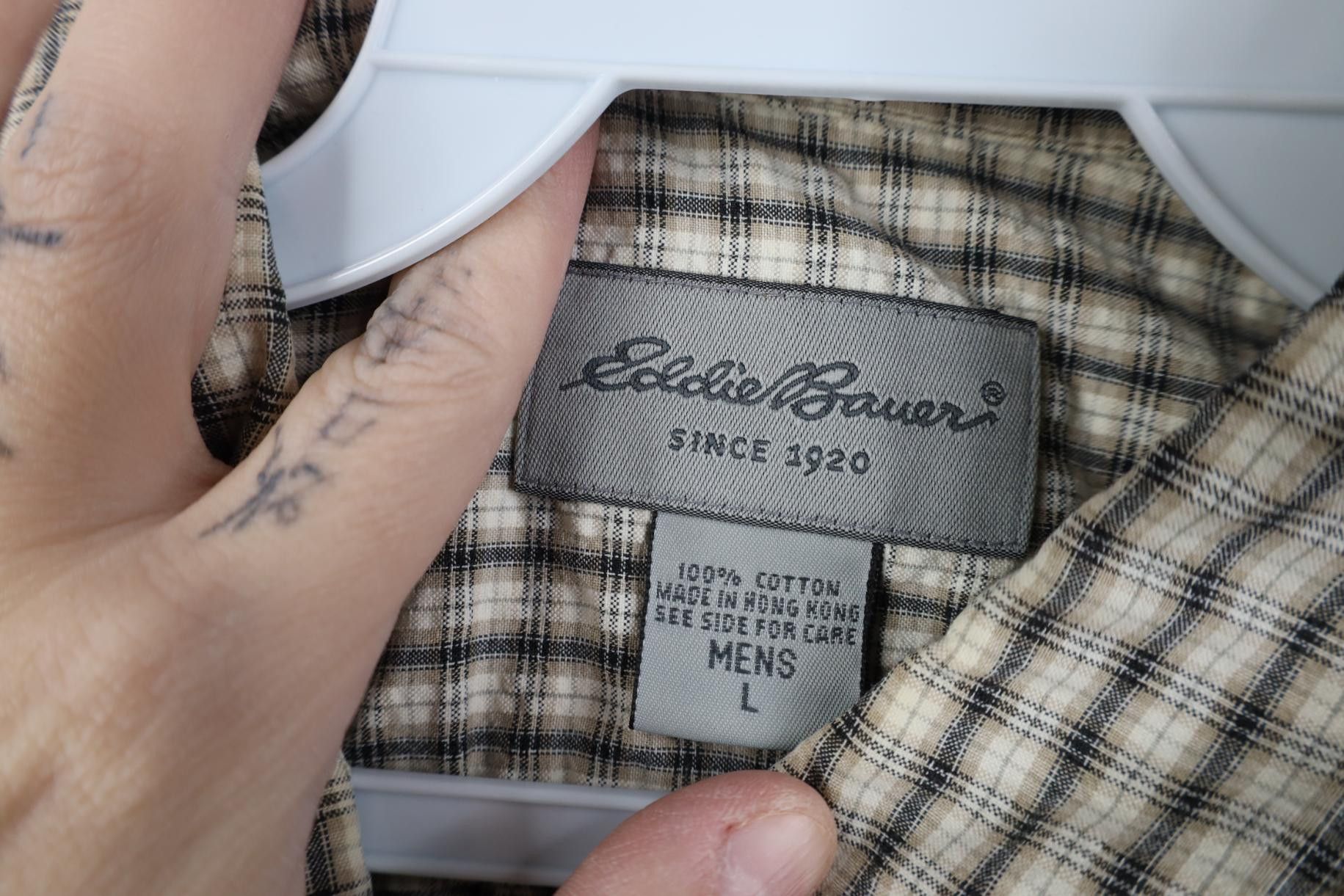 Eddie Bauer Vintage 90s Eddie Bauer Seersucker Short Sleeve Button Shirt Size US L / EU 52-54 / 3 - 7 Thumbnail