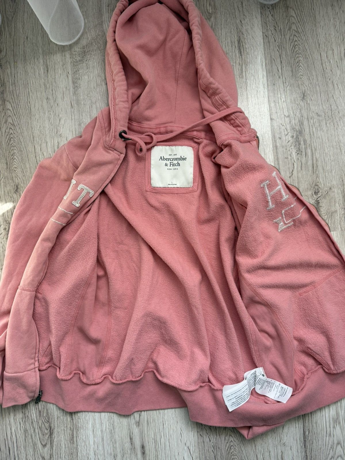 Abercrombie & Fitch Vintage Y2K Abercrombie & Fitch Pink Full Zip Hoodie Size L / US 10 / IT 46 - 21 Thumbnail