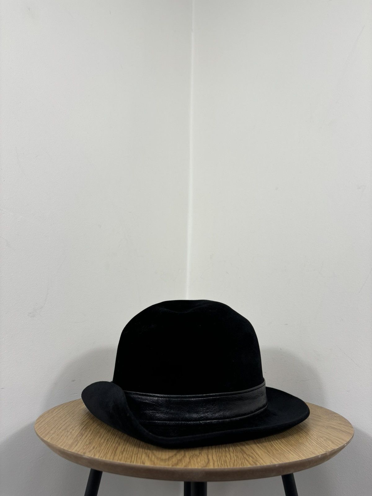 Other Vintage Huckel Alpha Men’s Black Velour Wool Felt Fedora Hat Size ONE SIZE - 6 Thumbnail