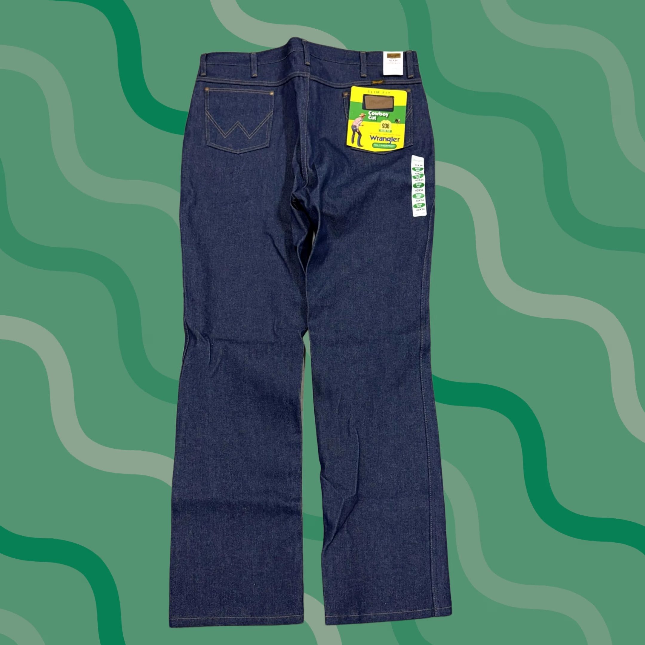 Wrangler Wrangler Cowboy Cut Jeans Mens 40x34 Blue Slim Bootcut Denim Size US 40 / EU 56 - 1 Thumbnail