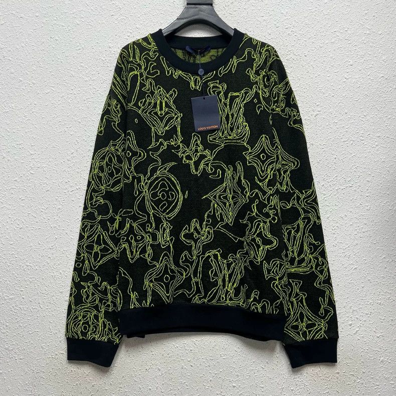Louis Vuitton Louis Vuitton FW23 Logo Intarsia Crew Neck Sweater Size US XXL / EU 58 / 5 - 1 Thumbnail