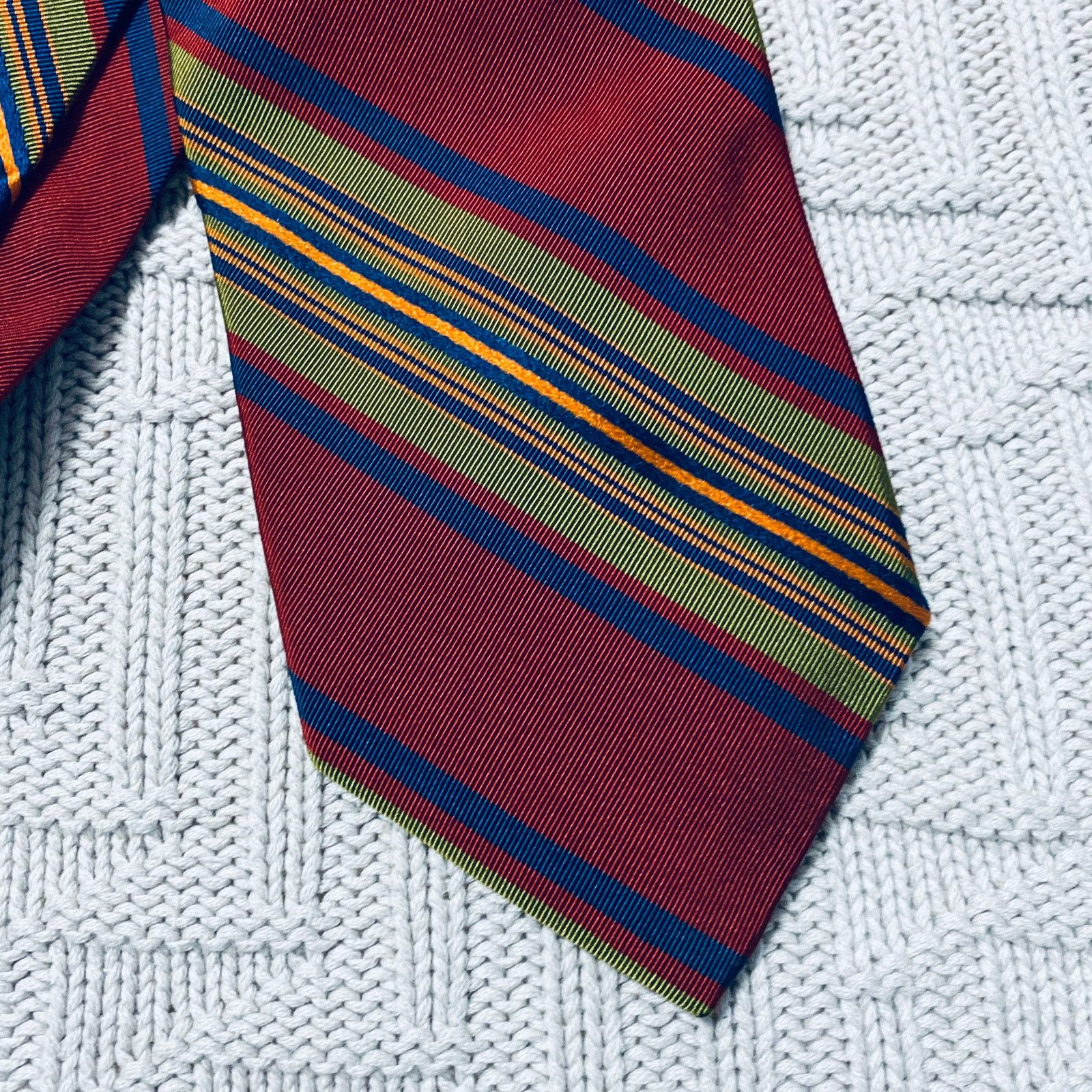 Altea Altea maroon stripe silk tie Size ONE SIZE - 2 Thumbnail