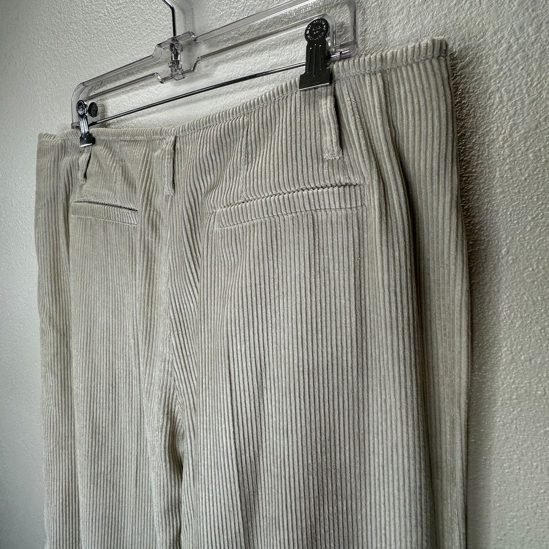 Brunello Cucinelli NWT Brunello Cucinelli Beige Front Pleat Wide Corduroy Pant Size 36" / US 14 / IT 50 - 9 Thumbnail